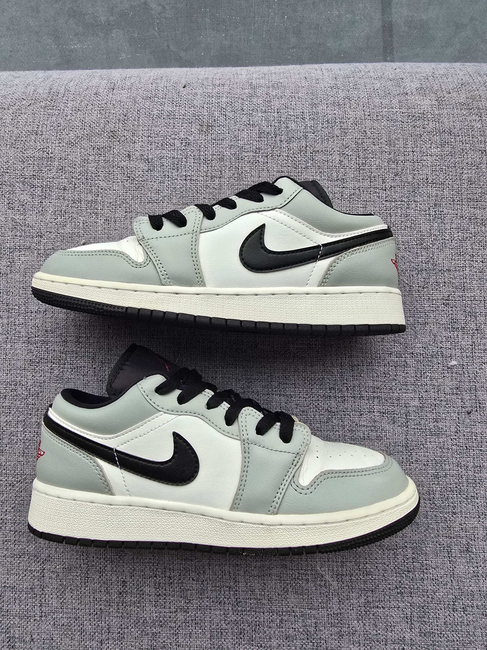 Nike Grey, White & Black Air Jordan 1 Low UK 4.5 Sneakers image 3