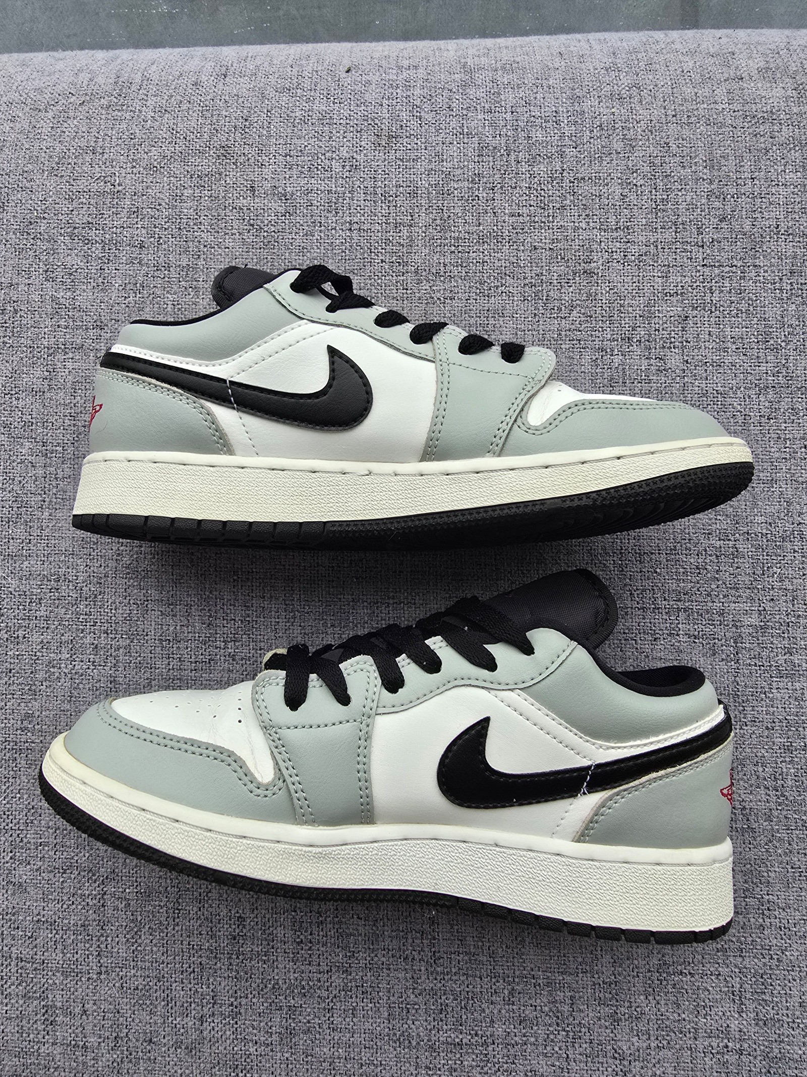 Nike Grey, White & Black Air Jordan 1 Low UK 4.5 Sneakers image 4