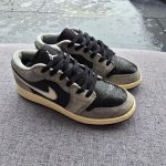 Nike Black, Grey & White Air Jordan 1 Low UK 5 Casual Trainers