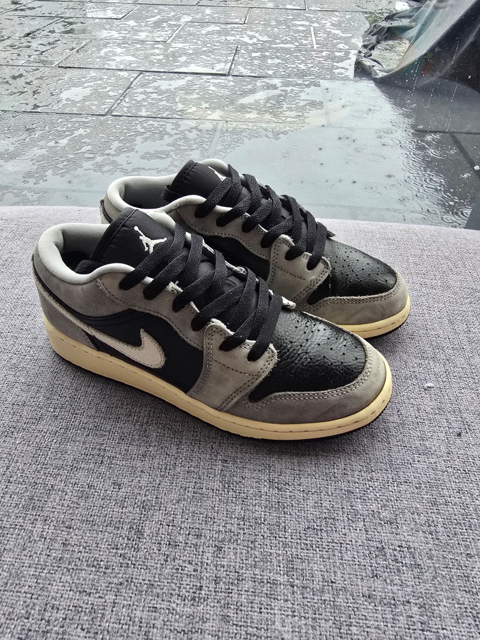 Nike Black, Grey & White Air Jordan 1 Low UK 5 Casual Trainers