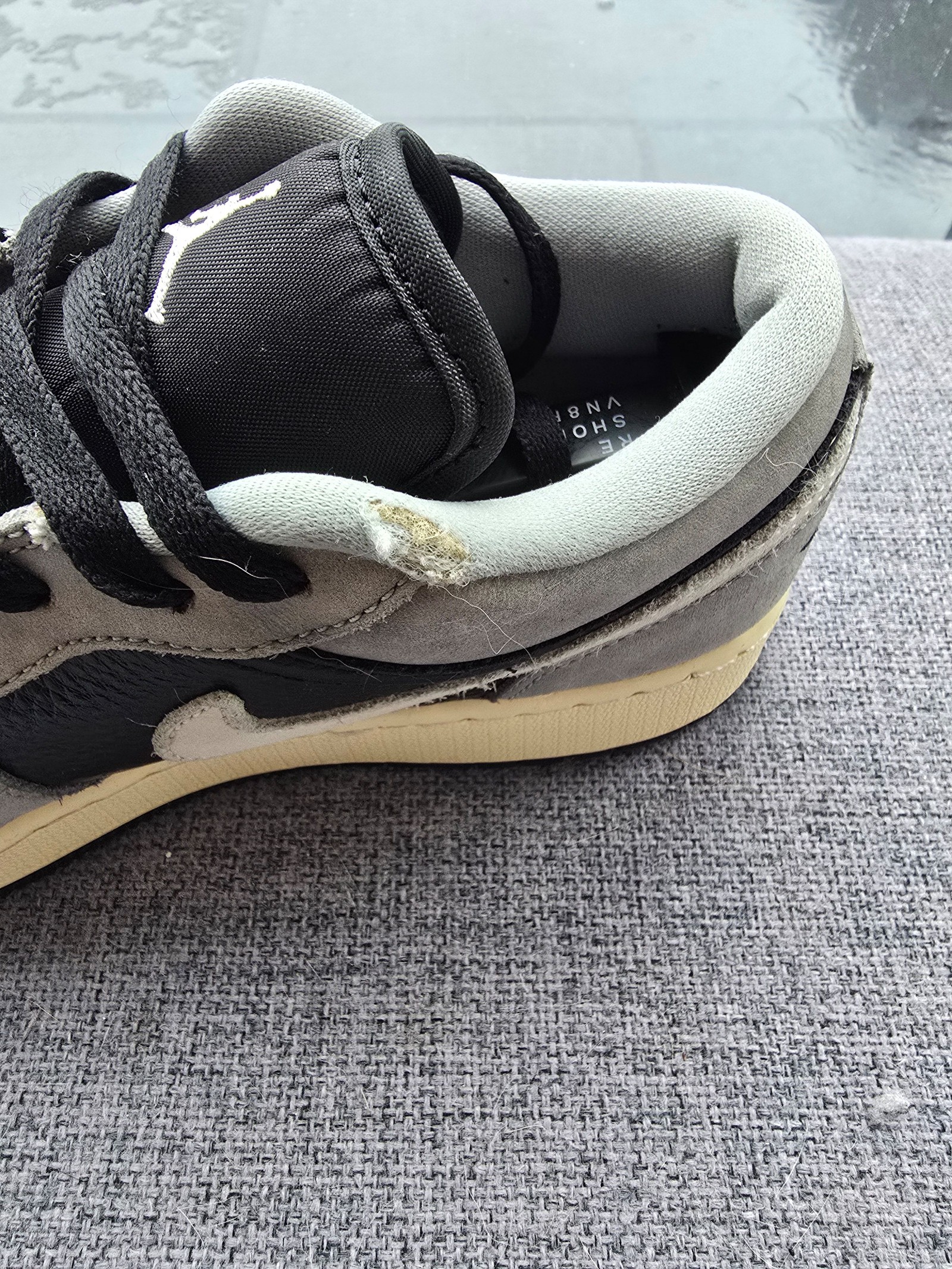 Nike Black, Grey & White Air Jordan 1 Low UK 5 Casual Trainers image 5