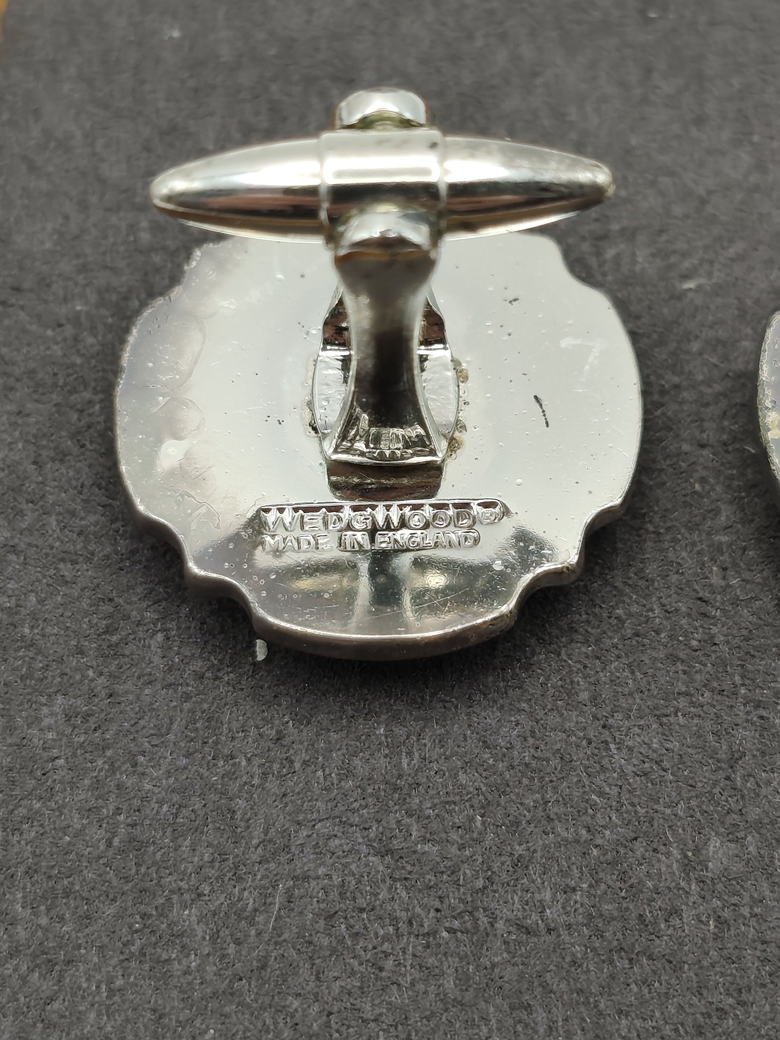Wedgwood Blue & White Ship Cufflinks & Tie Clip Set Other image 6
