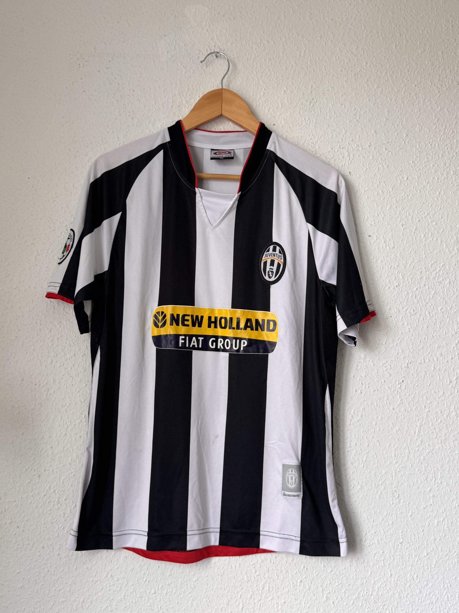 Dickies Black & White Striped Football Shirt XL New Holland Fiat Group 3019