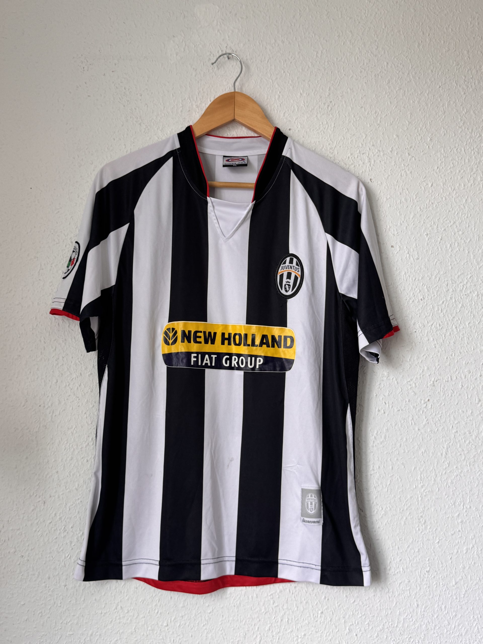 Dickies Black & White Striped Football Shirt XL New Holland Fiat Group 3019 image 2