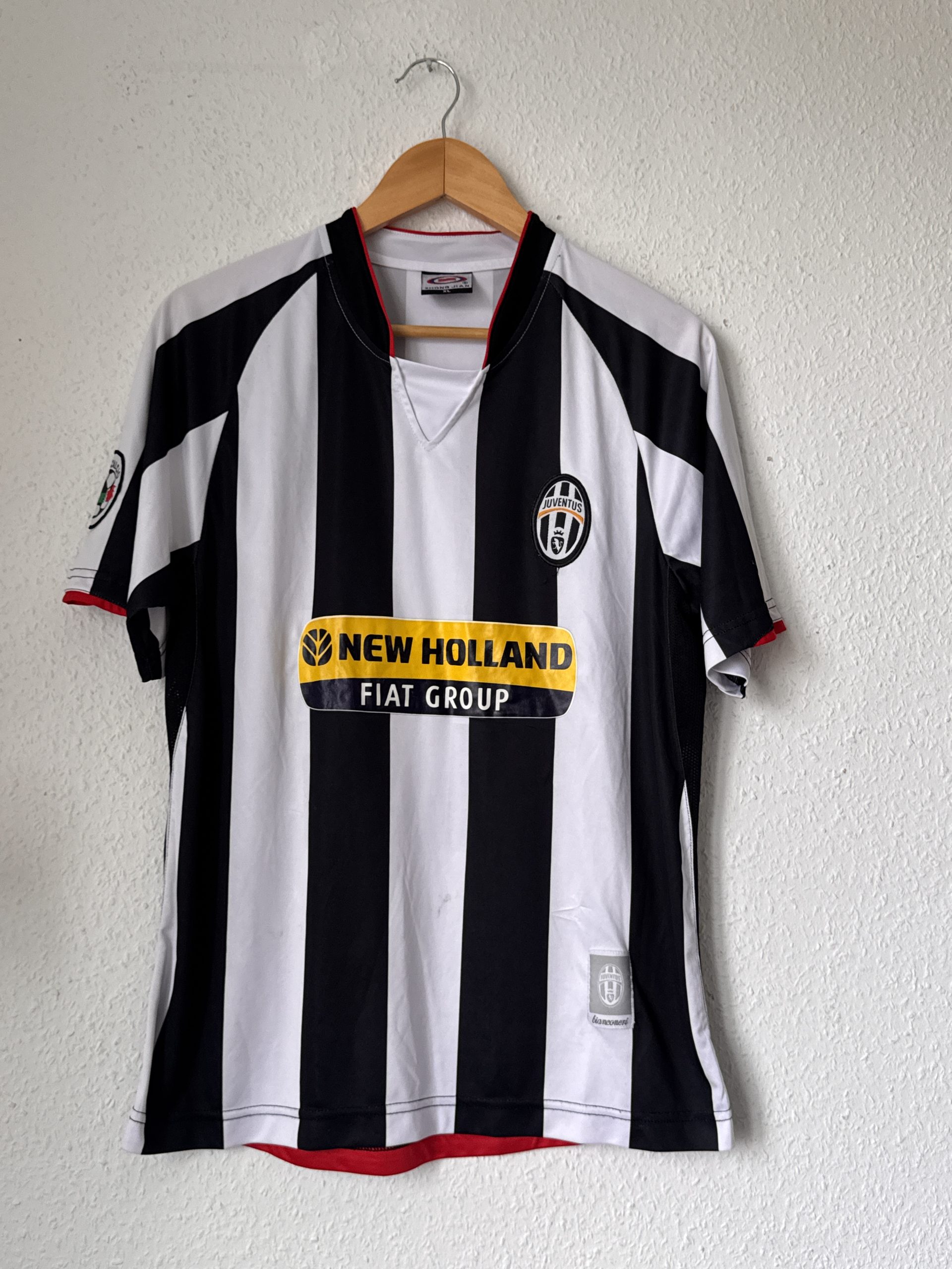 Dickies Black & White Striped Football Shirt XL New Holland Fiat Group 3019 image 3