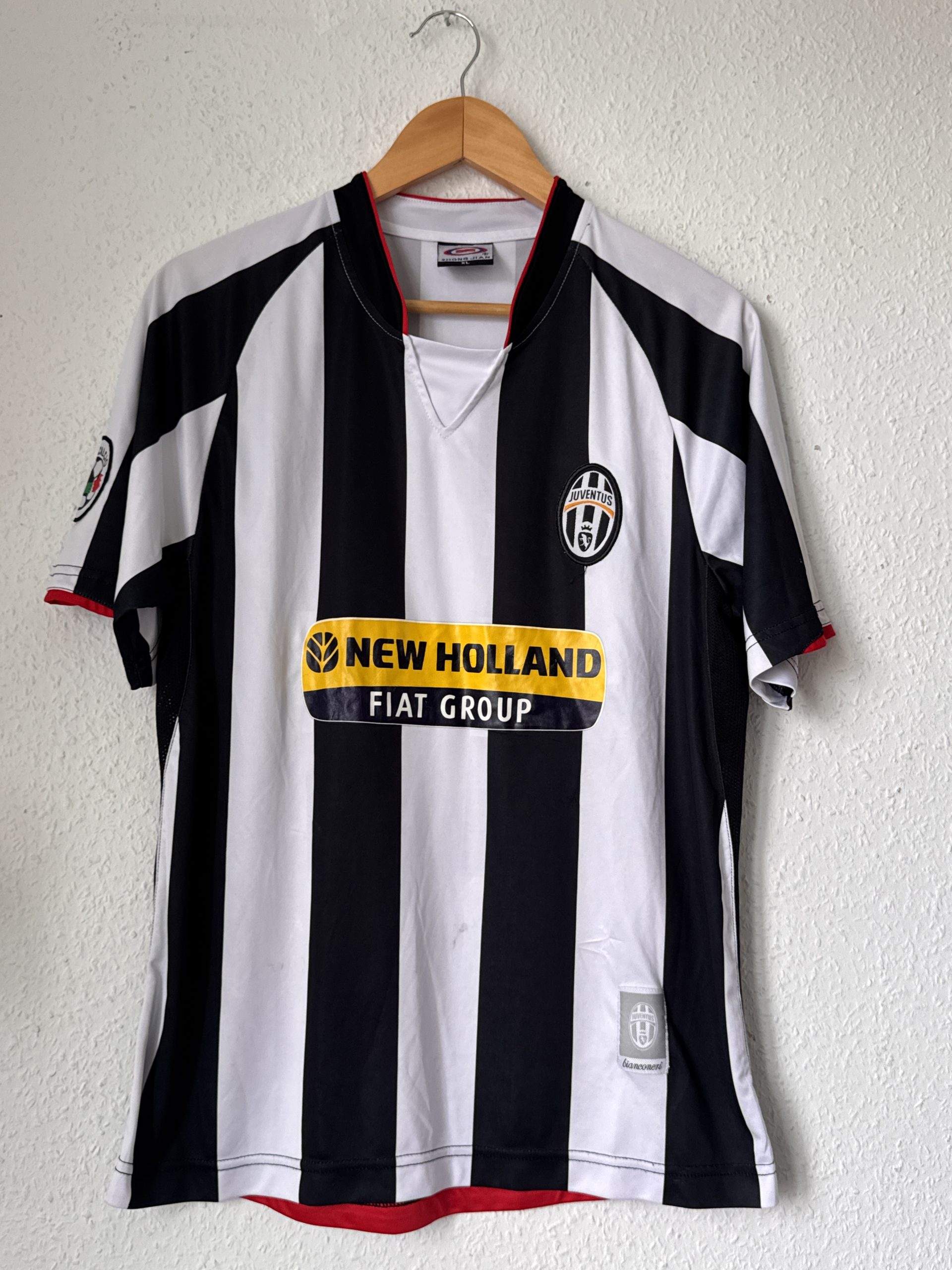 Dickies Black & White Striped Football Shirt XL New Holland Fiat Group 3019 image 4