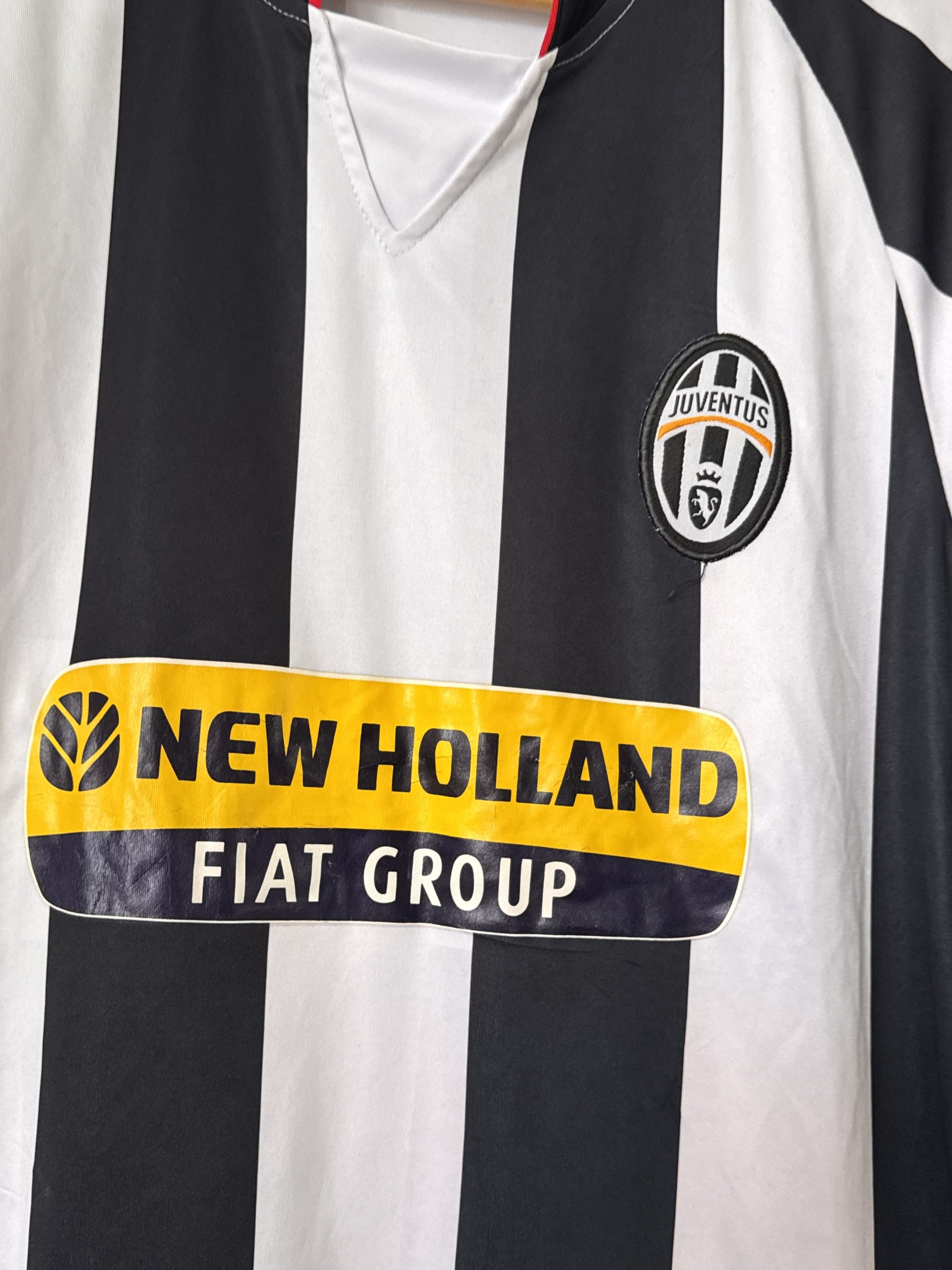 Dickies Black & White Striped Football Shirt XL New Holland Fiat Group 3019 image 5