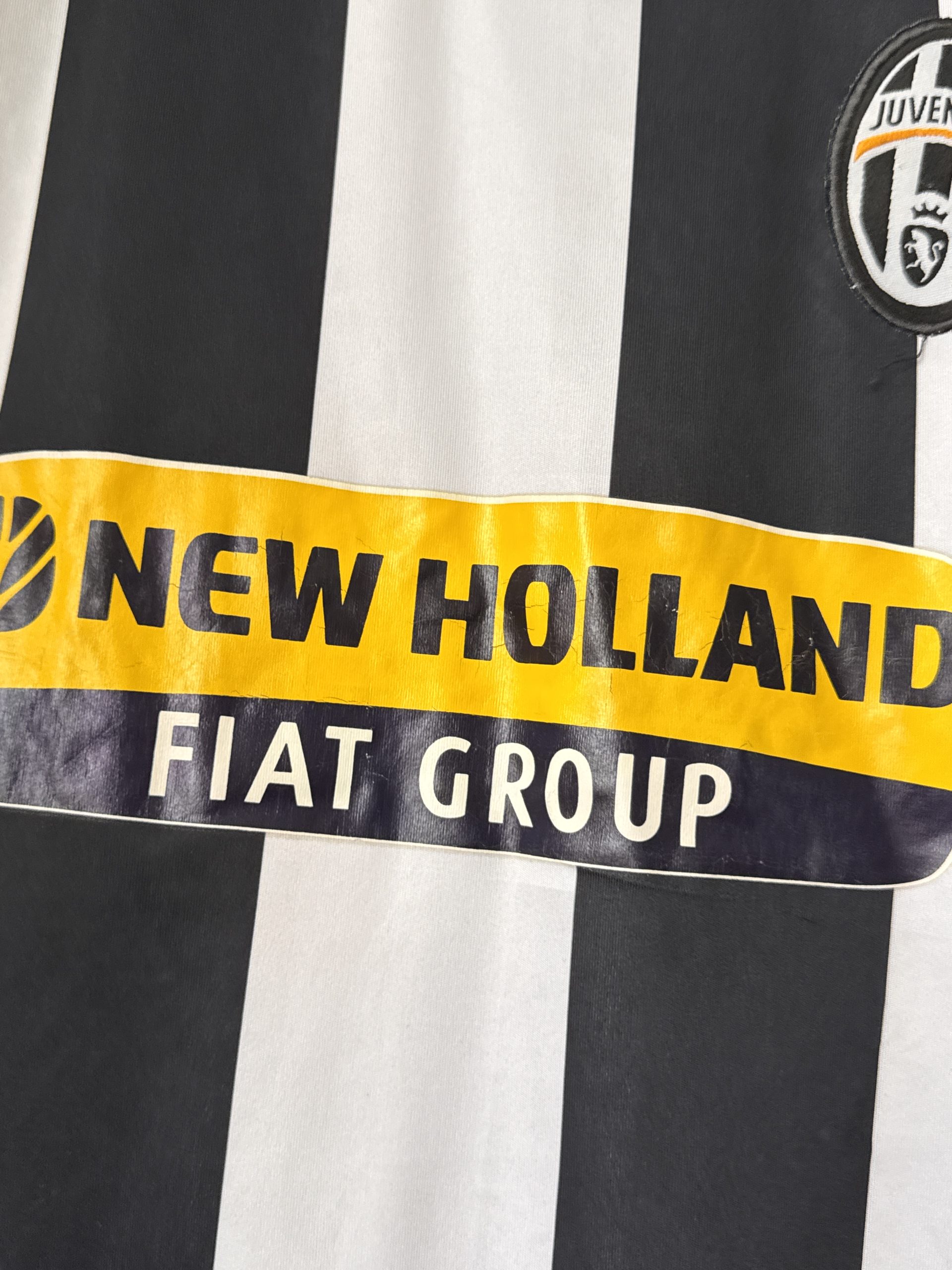 Dickies Black & White Striped Football Shirt XL New Holland Fiat Group 3019 image 7