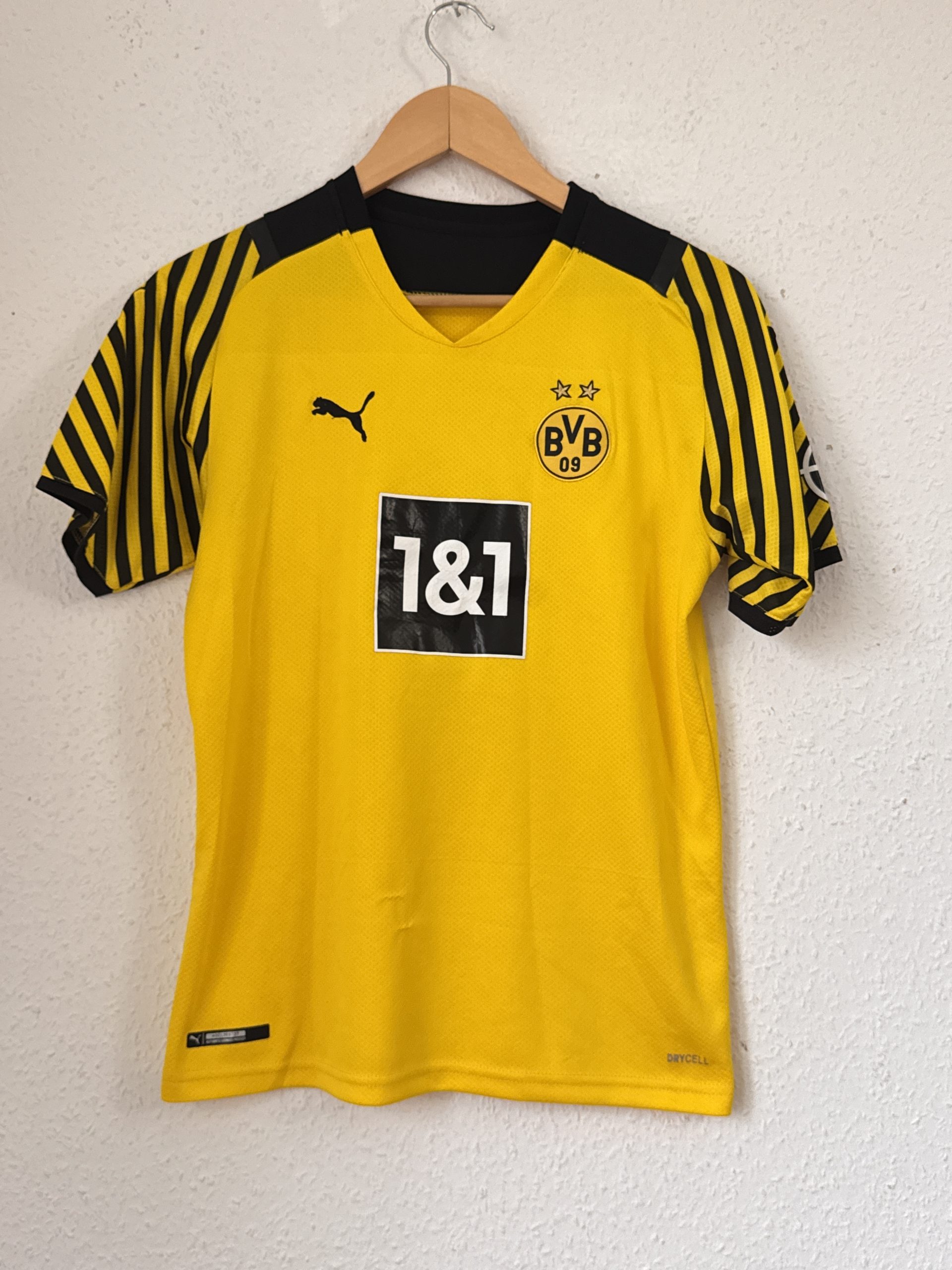 Puma Yellow Borussia Dortmund Football Shirt DryCell Authentic Licensed M 1272 image 2