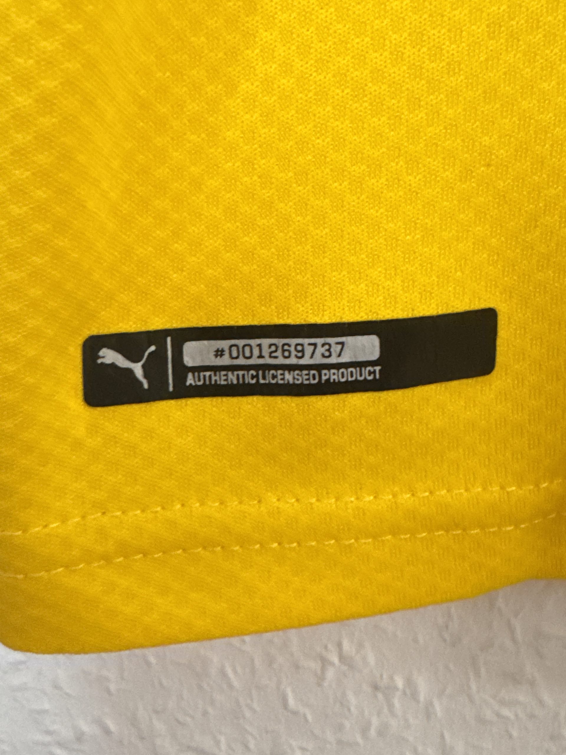 Puma Yellow Borussia Dortmund Football Shirt DryCell Authentic Licensed M 1272 image 4
