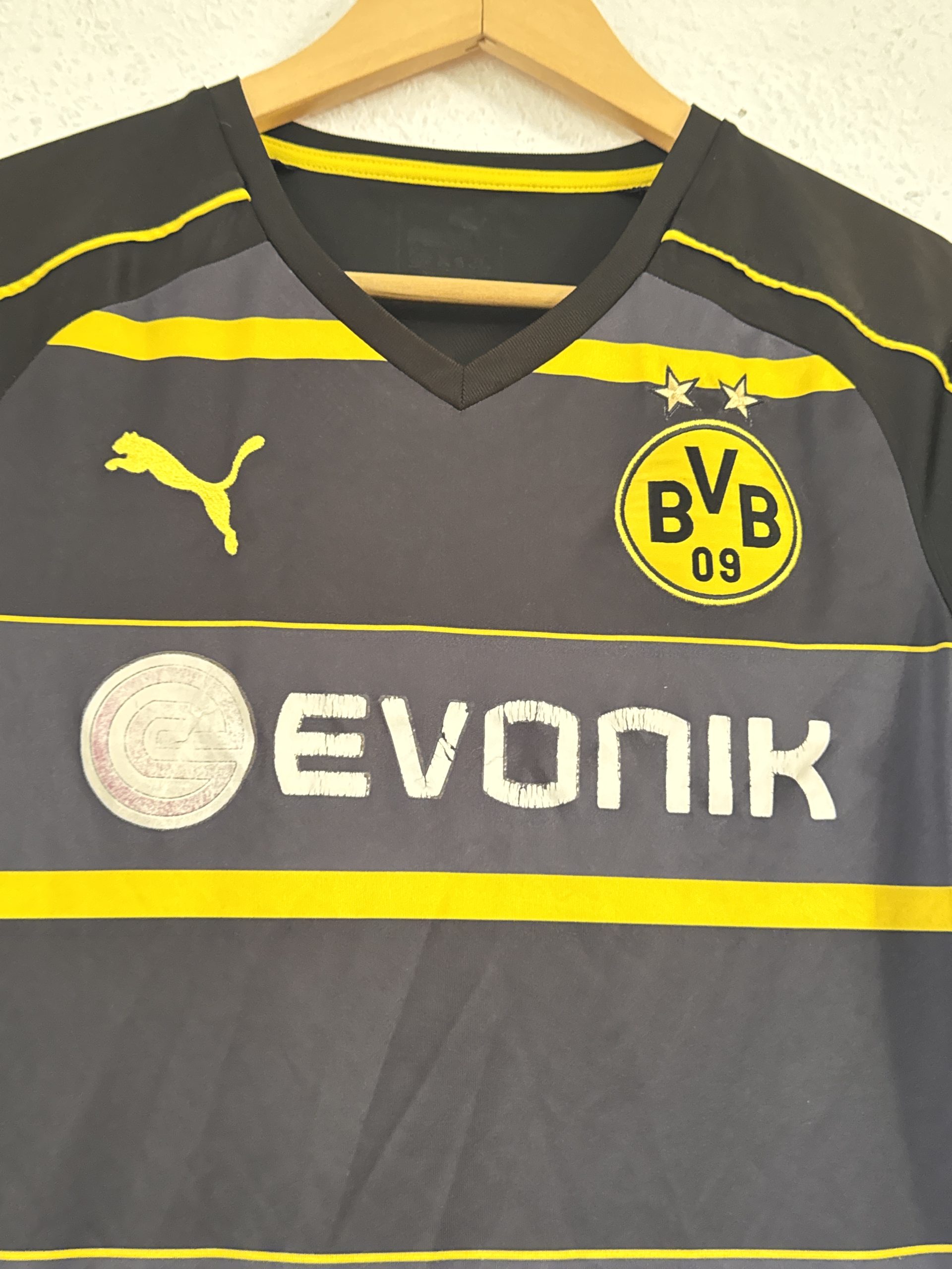 Puma Black & Yellow Borussia Dortmund Football Shirt M 1393 image 7