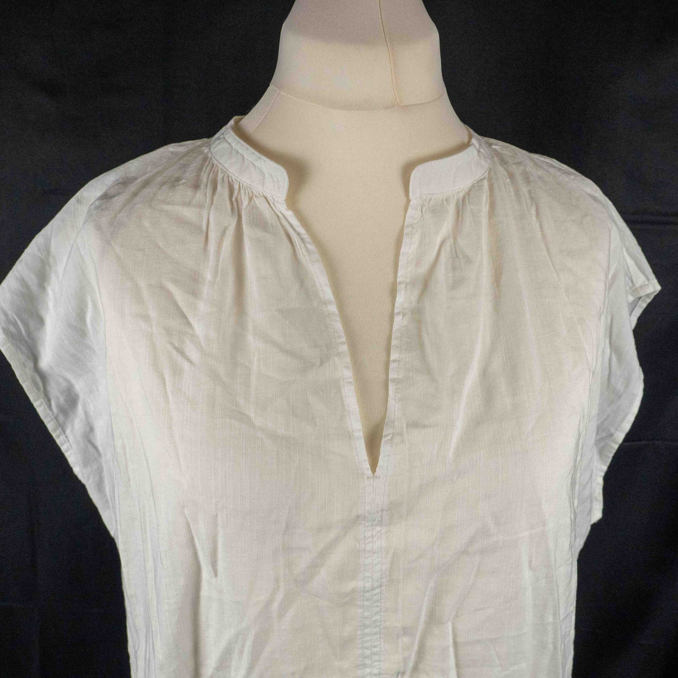 H&M White Cotton Blend Sleeveless Blouse Large NWT image 2