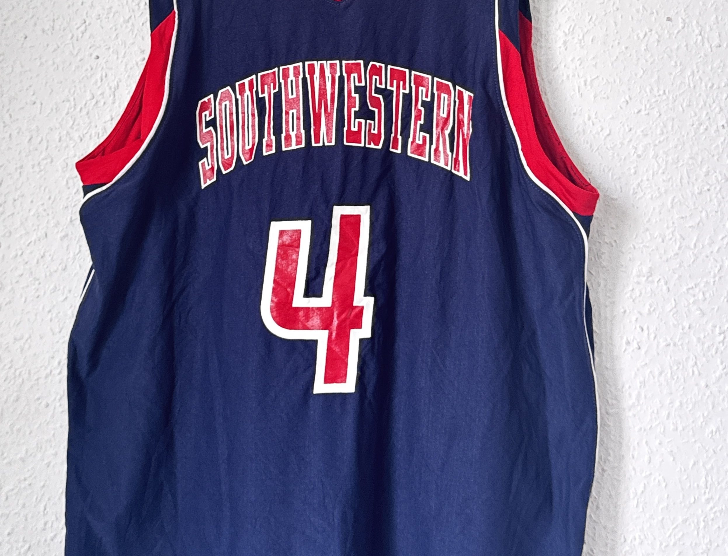 Russell Navy & Red Southwestern Basketball Jersey Medium 2795 image 3