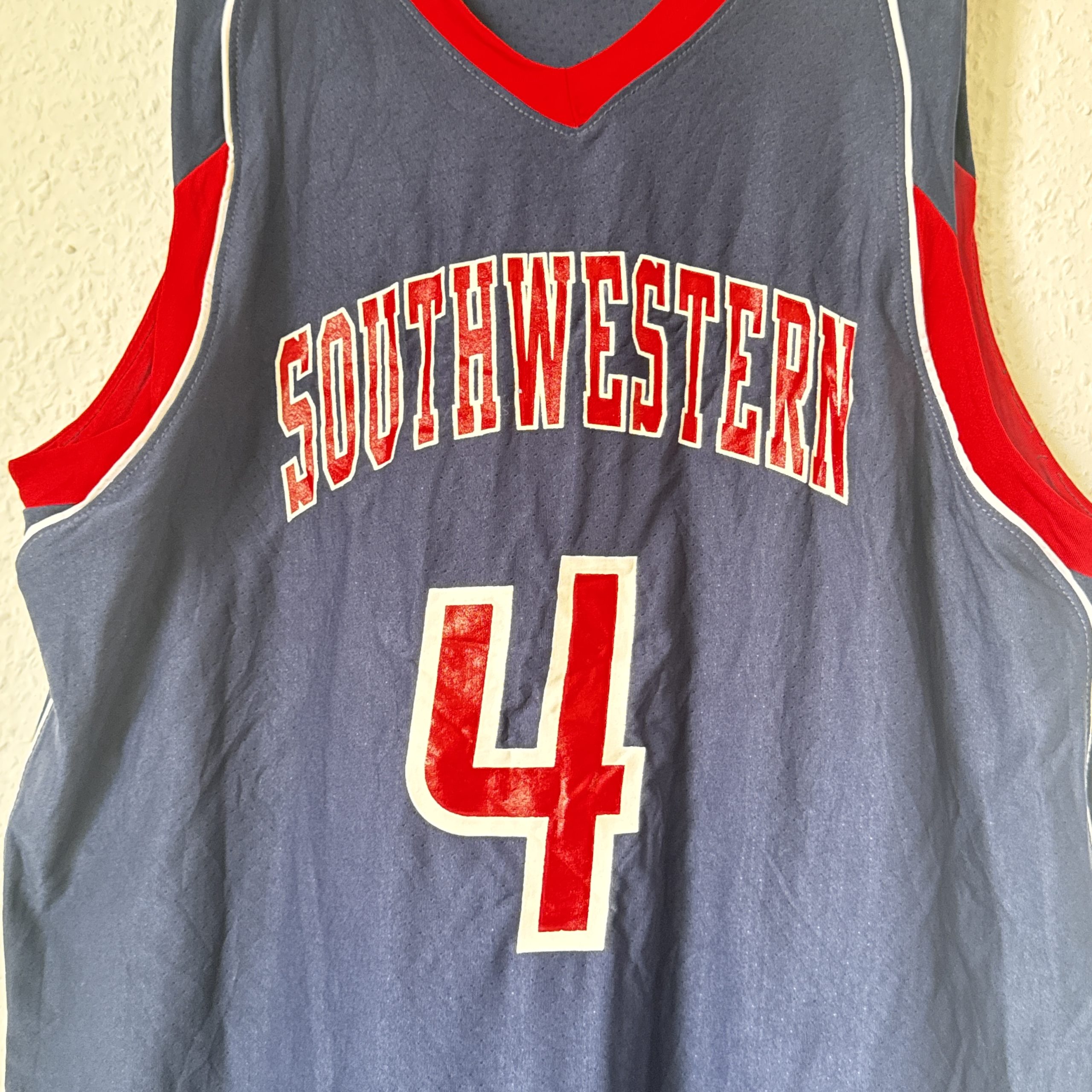 Russell Navy & Red Southwestern Basketball Jersey Medium 2795 image 4