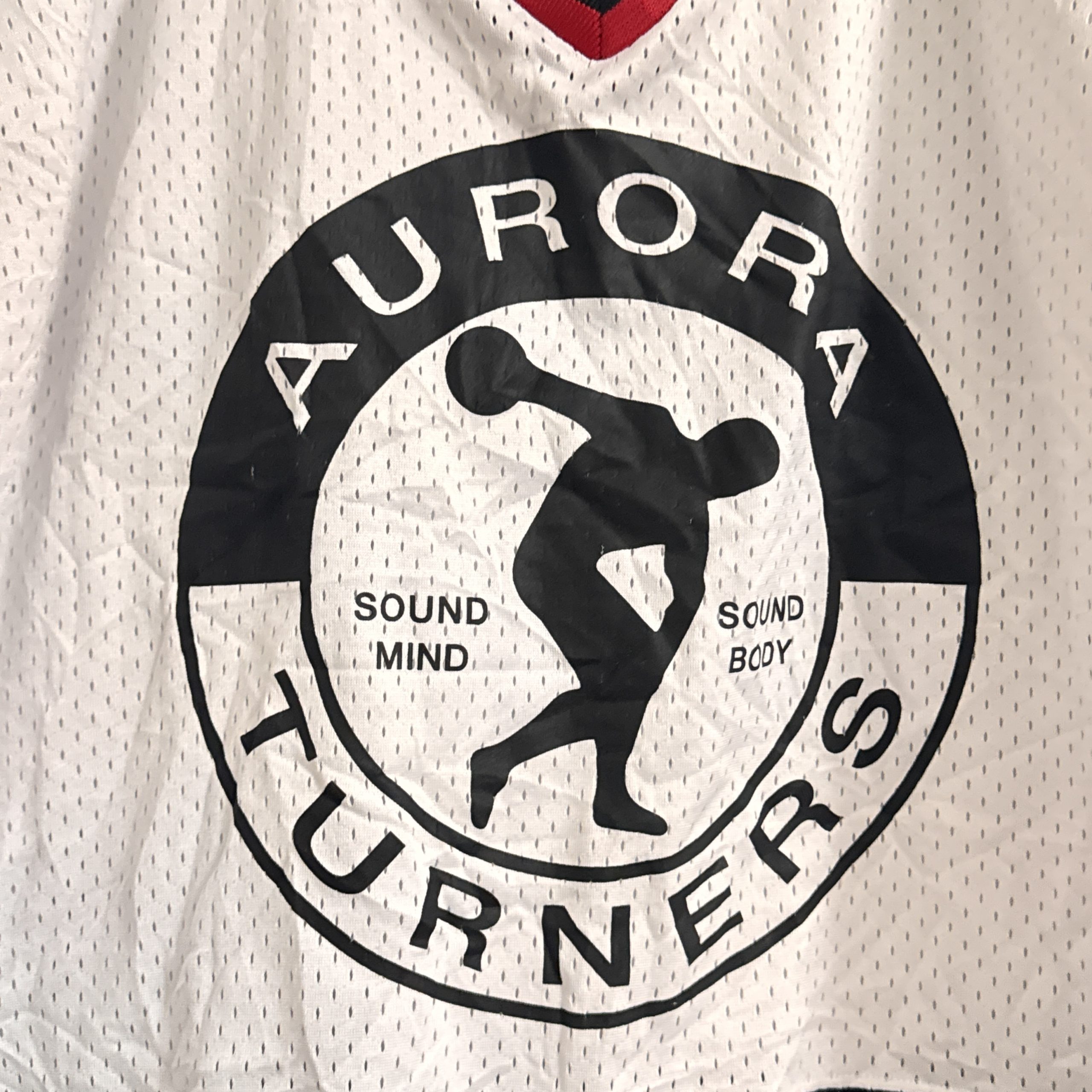 VKM White & Black & Red Aurora Turners Polyester Jersey Large 2792 image 2