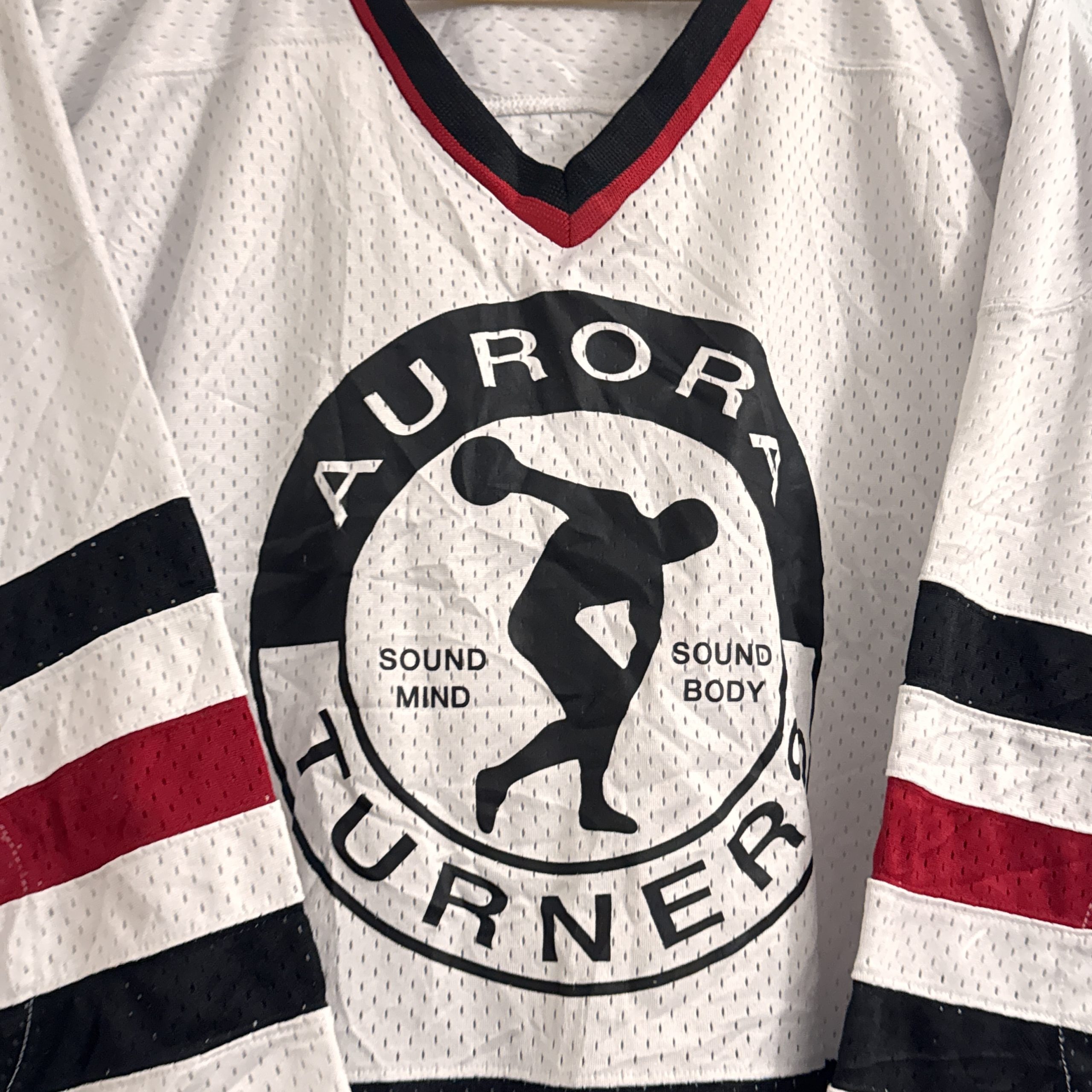 VKM White & Black & Red Aurora Turners Polyester Jersey Large 2792 image 7