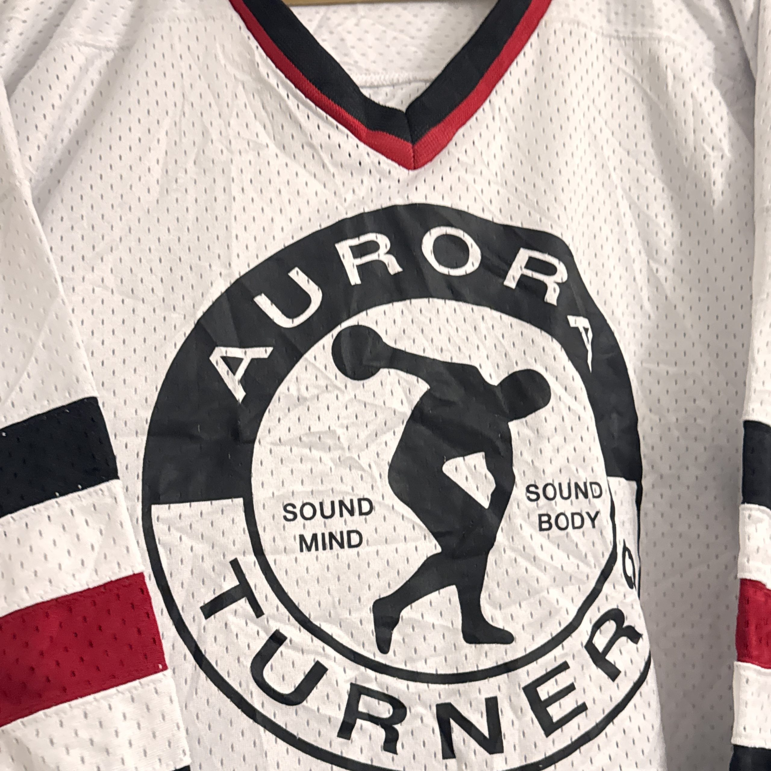 VKM White & Black & Red Aurora Turners Polyester Jersey Large 2792 image 8