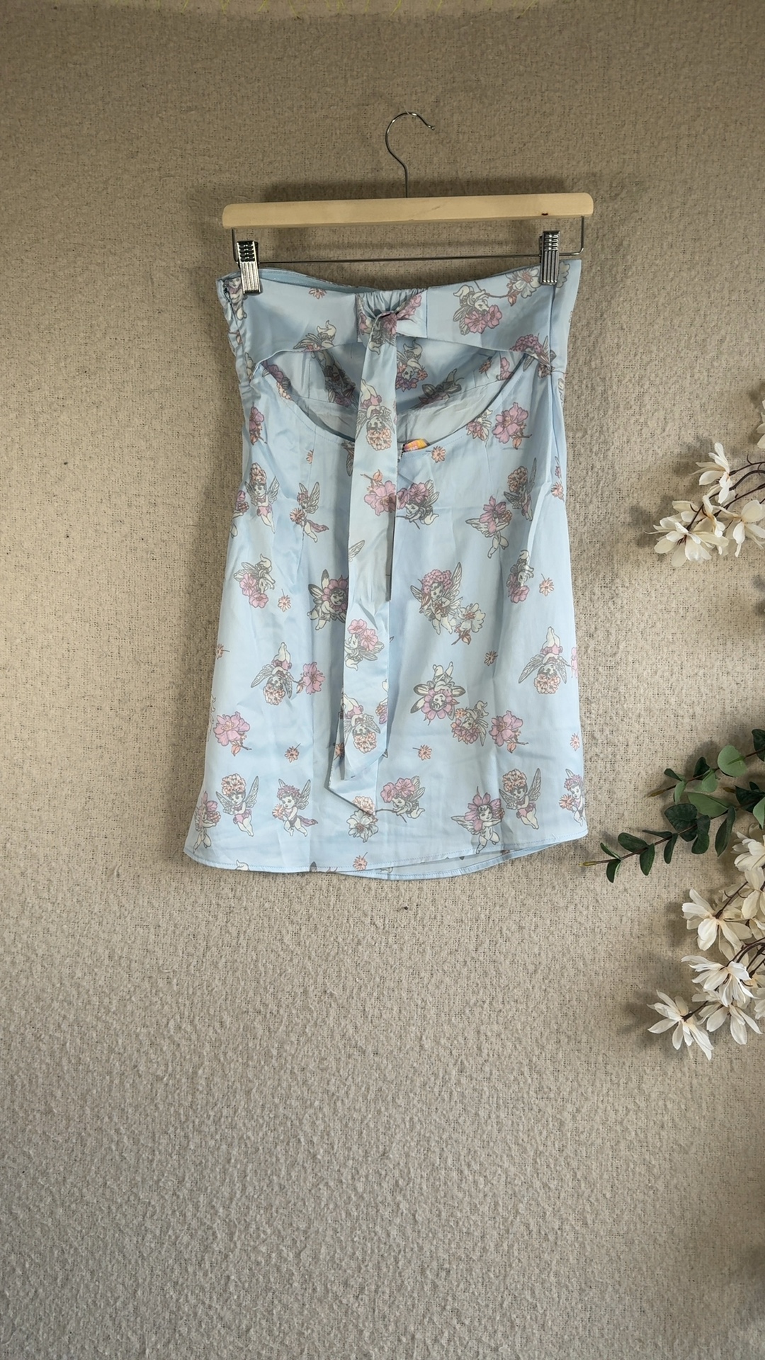 Urban Outfitters Blue Floral Fairycore Mini Dress UK Small Summer Occasion image 4