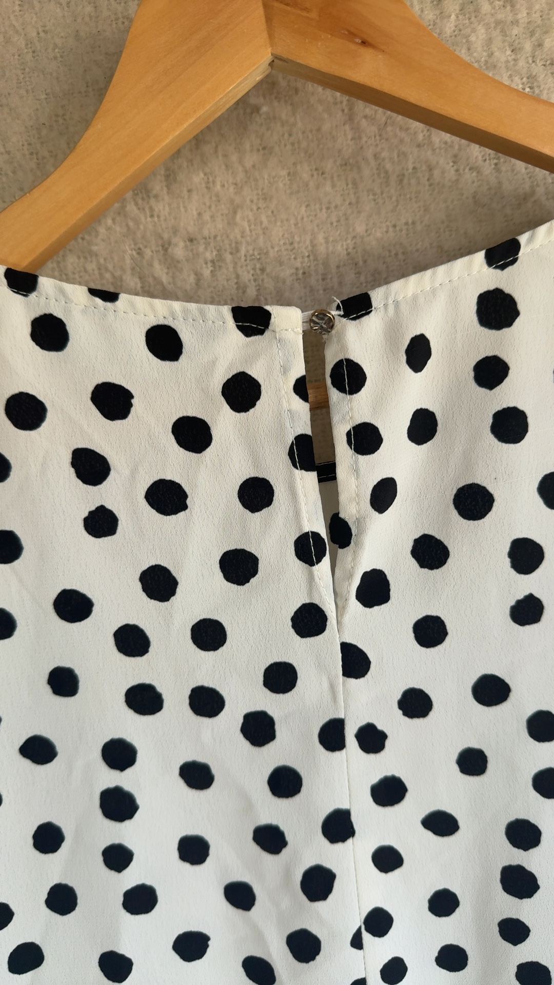 Dorothy Perkins White & Black Polka Dot Blouse UK 16 Elegant Puff Sleeve Top image 5