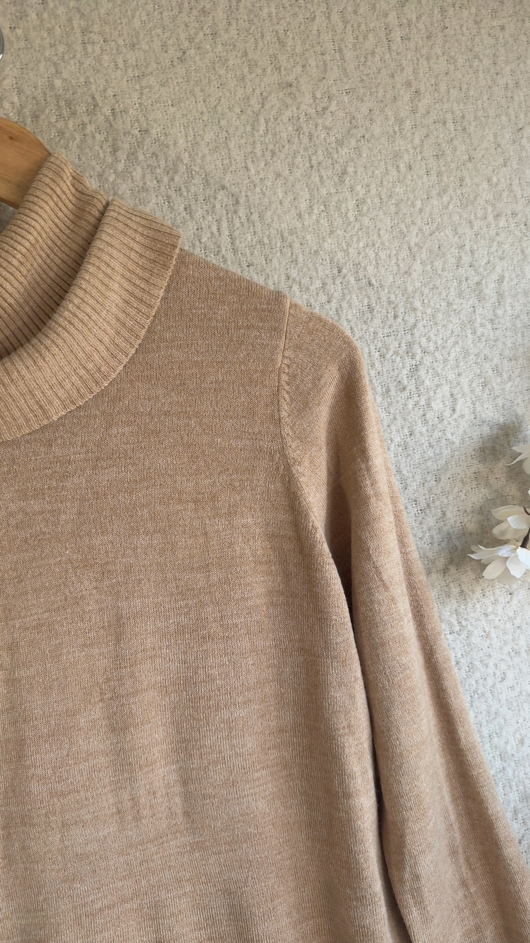 M&S Collection Camel Roll Neck Sweater UK 14 Soft Comfortable Knitwear image 2