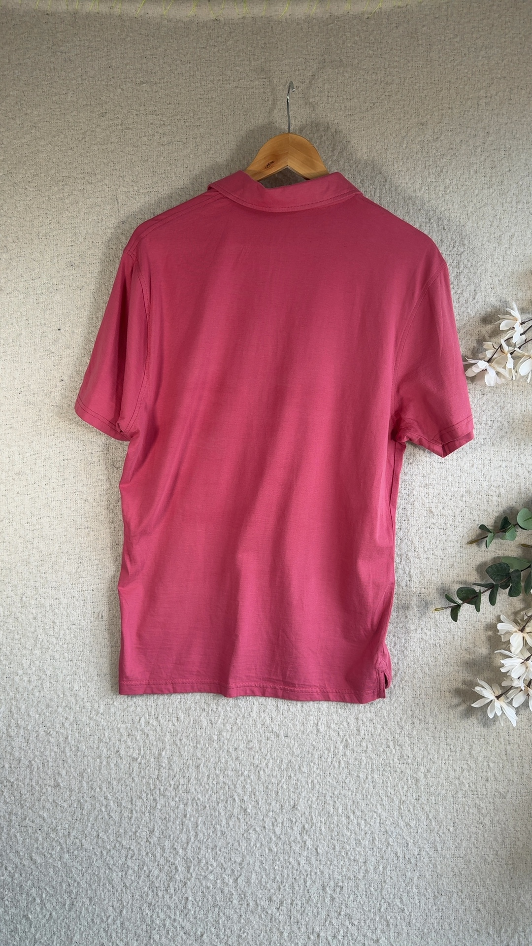 M&S Strawberry Pink Tailored Fit Polo Shirt Medium Casual Everyday Wear image 5