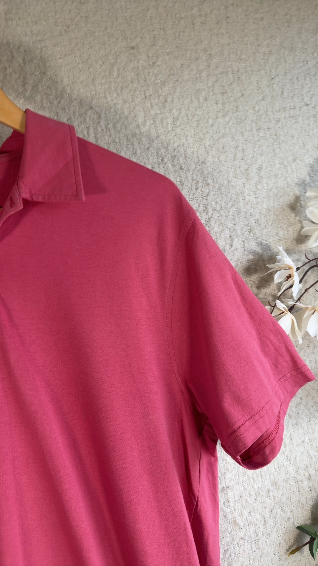 M&S Strawberry Pink Tailored Fit Polo Shirt Medium Casual Everyday Wear image 3