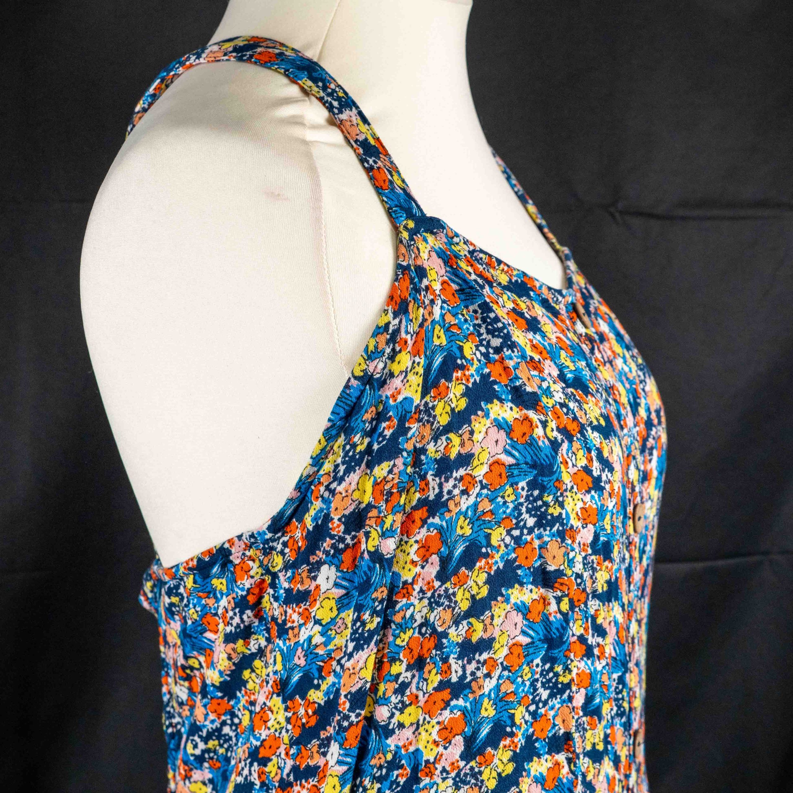 Next Beachwear Dress Blue Floral Sleeveless 20 Pre-Owned image 3
