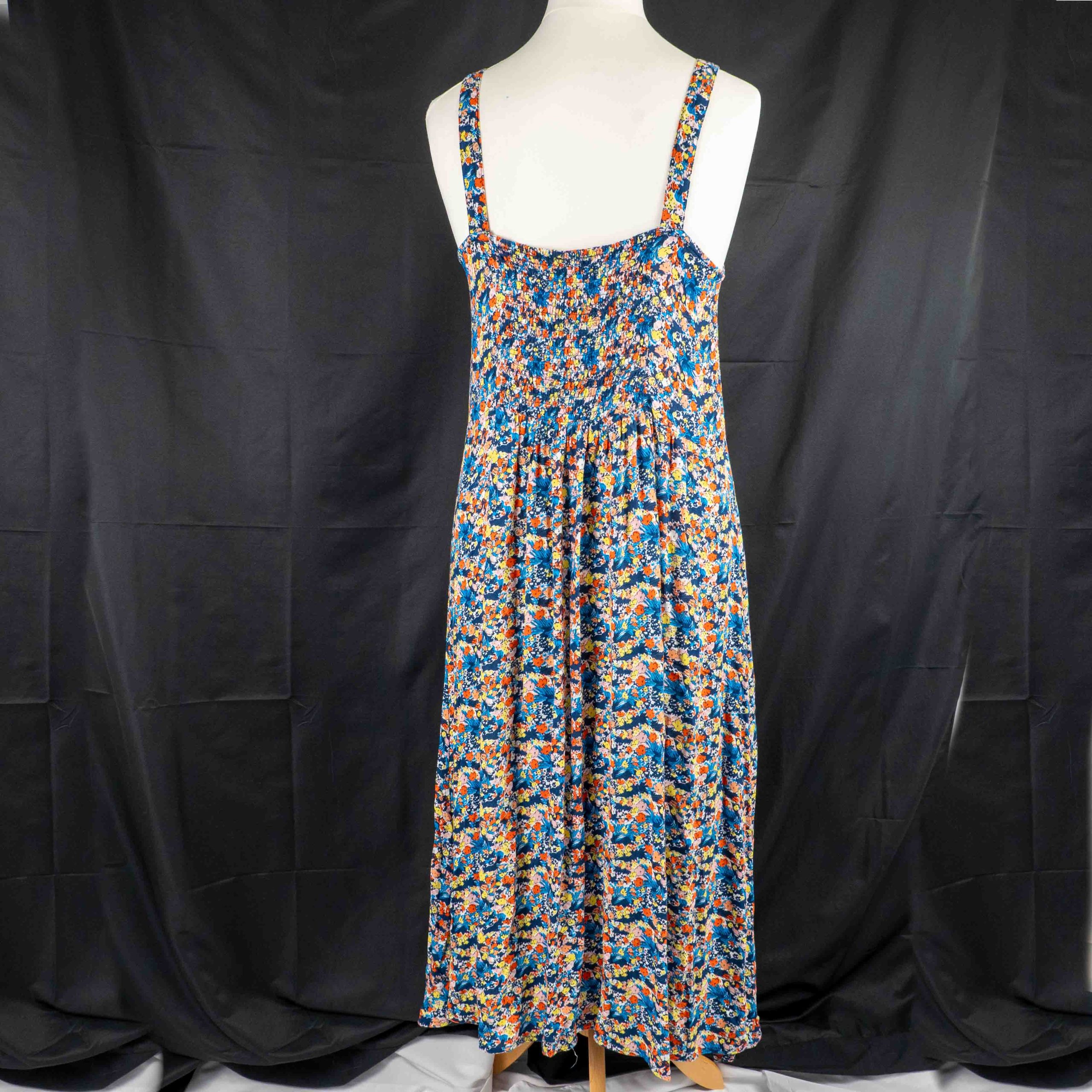 Next Beachwear Dress Blue Floral Sleeveless 20 Pre-Owned image 4