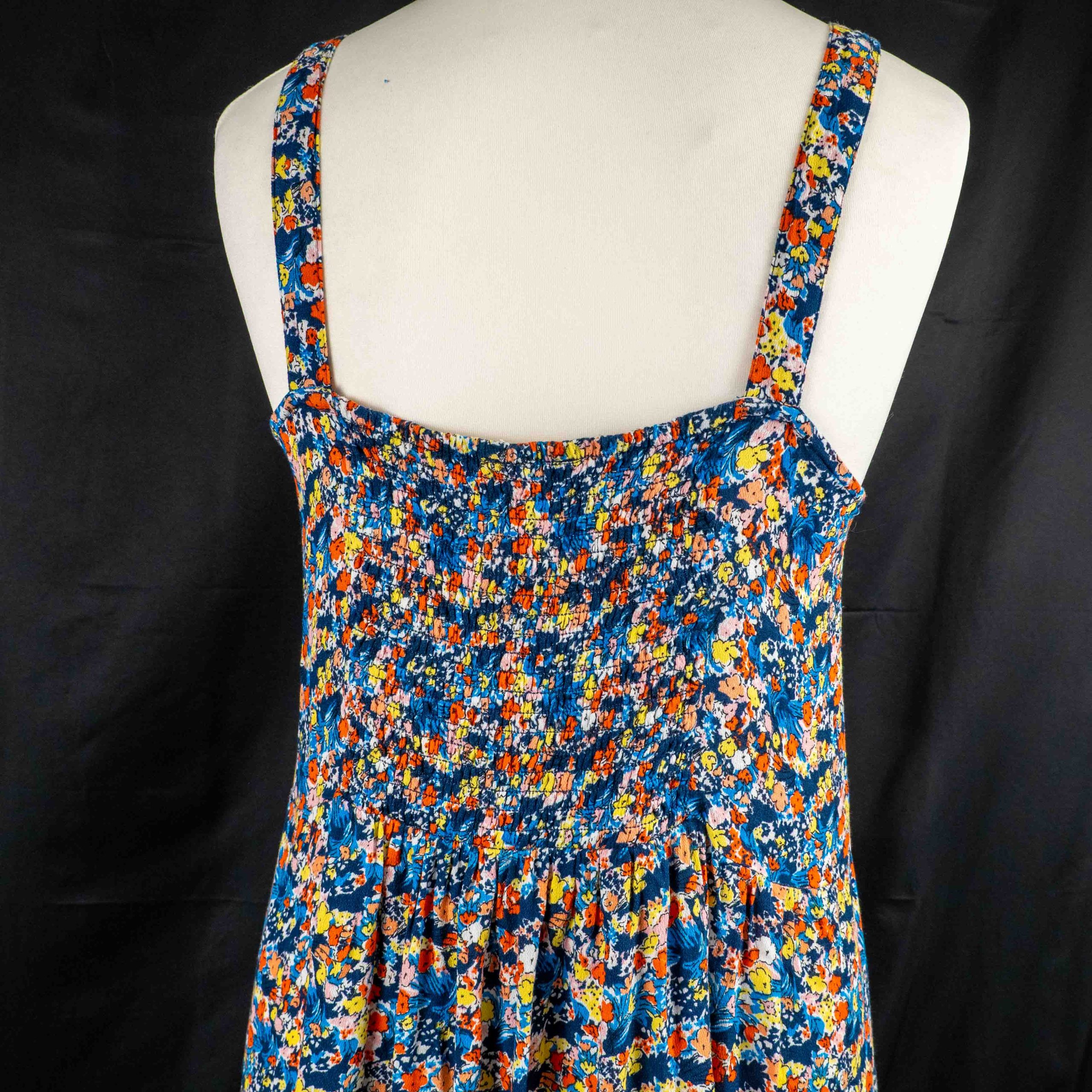 Next Beachwear Dress Blue Floral Sleeveless 20 Pre-Owned image 5
