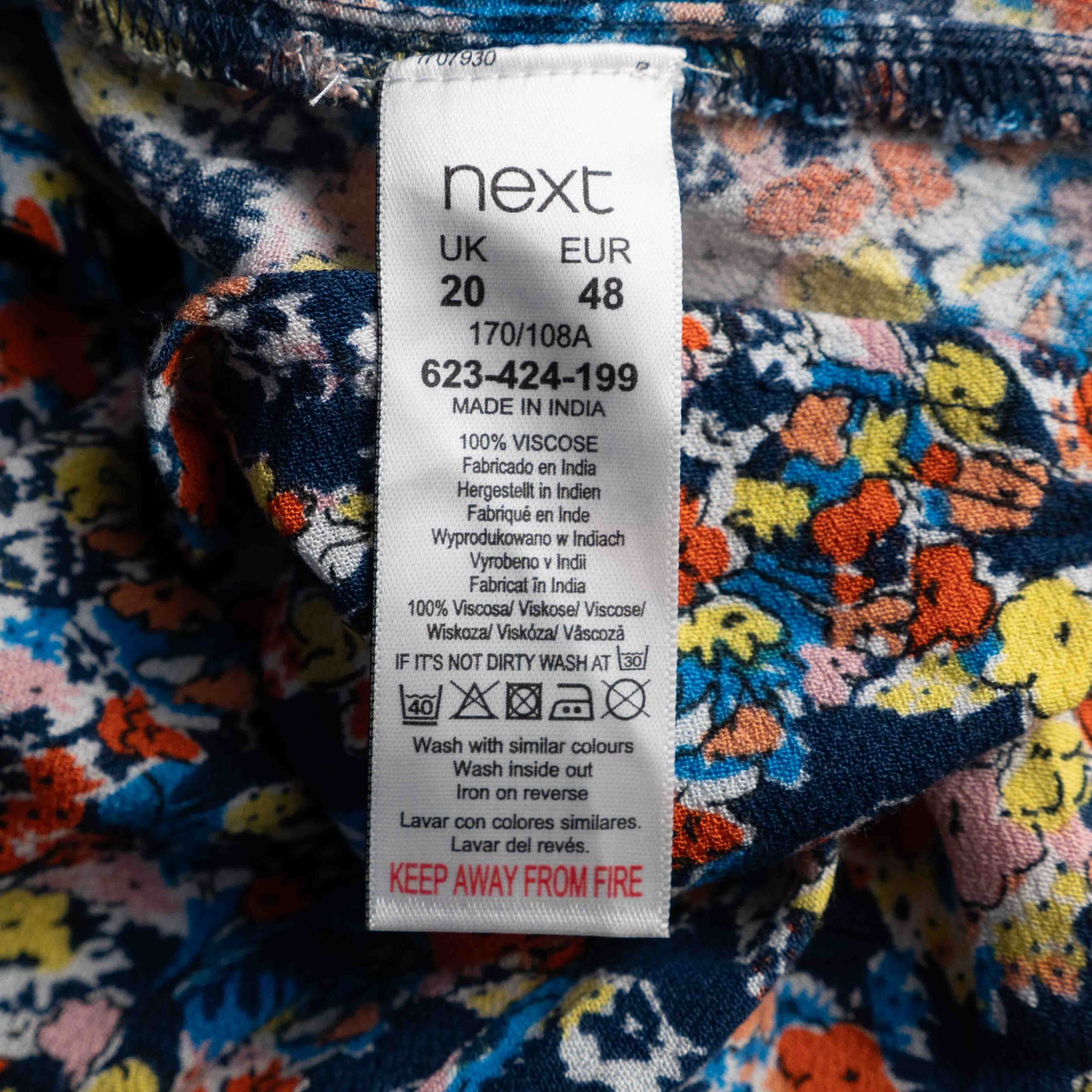 Next Beachwear Dress Blue Floral Sleeveless 20 Pre-Owned image 8