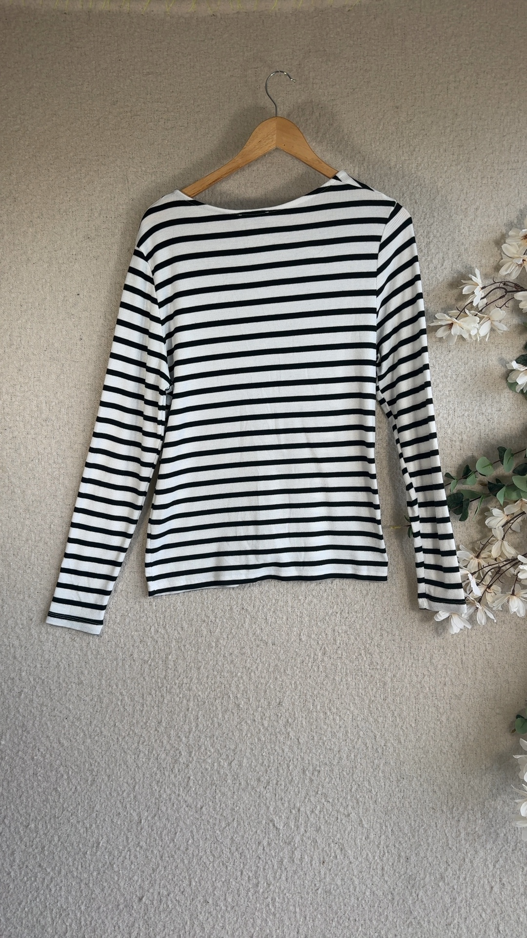 Papaya Black & White Striped Long Sleeve Top UK 20 Classic Fit Casual image 4