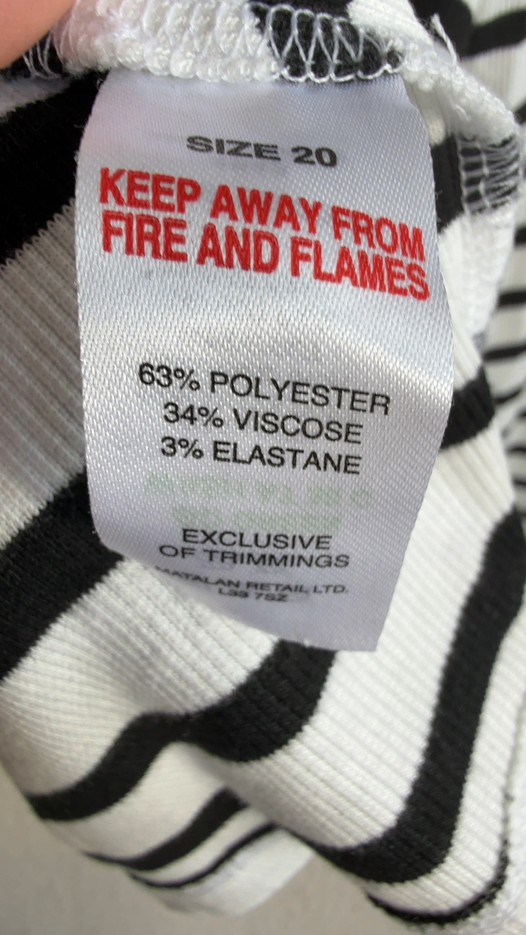 Papaya Black & White Striped Long Sleeve Top UK 20 Classic Fit Casual image 5