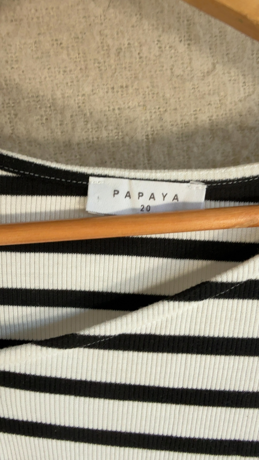 Papaya Black & White Striped Long Sleeve Top UK 20 Classic Fit Casual image 2