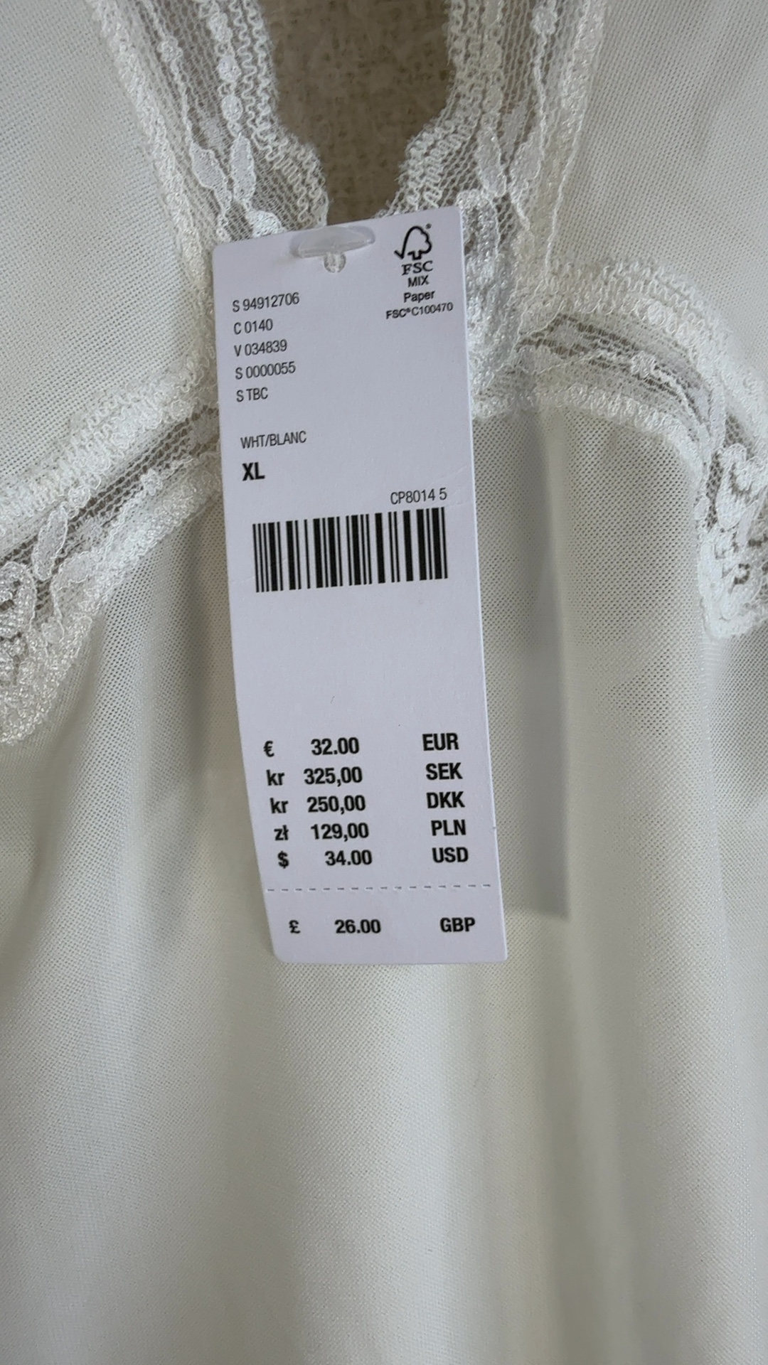 Urban Outfitters White Lace Trim Cami Top XL Feminine Sheer Look image 6