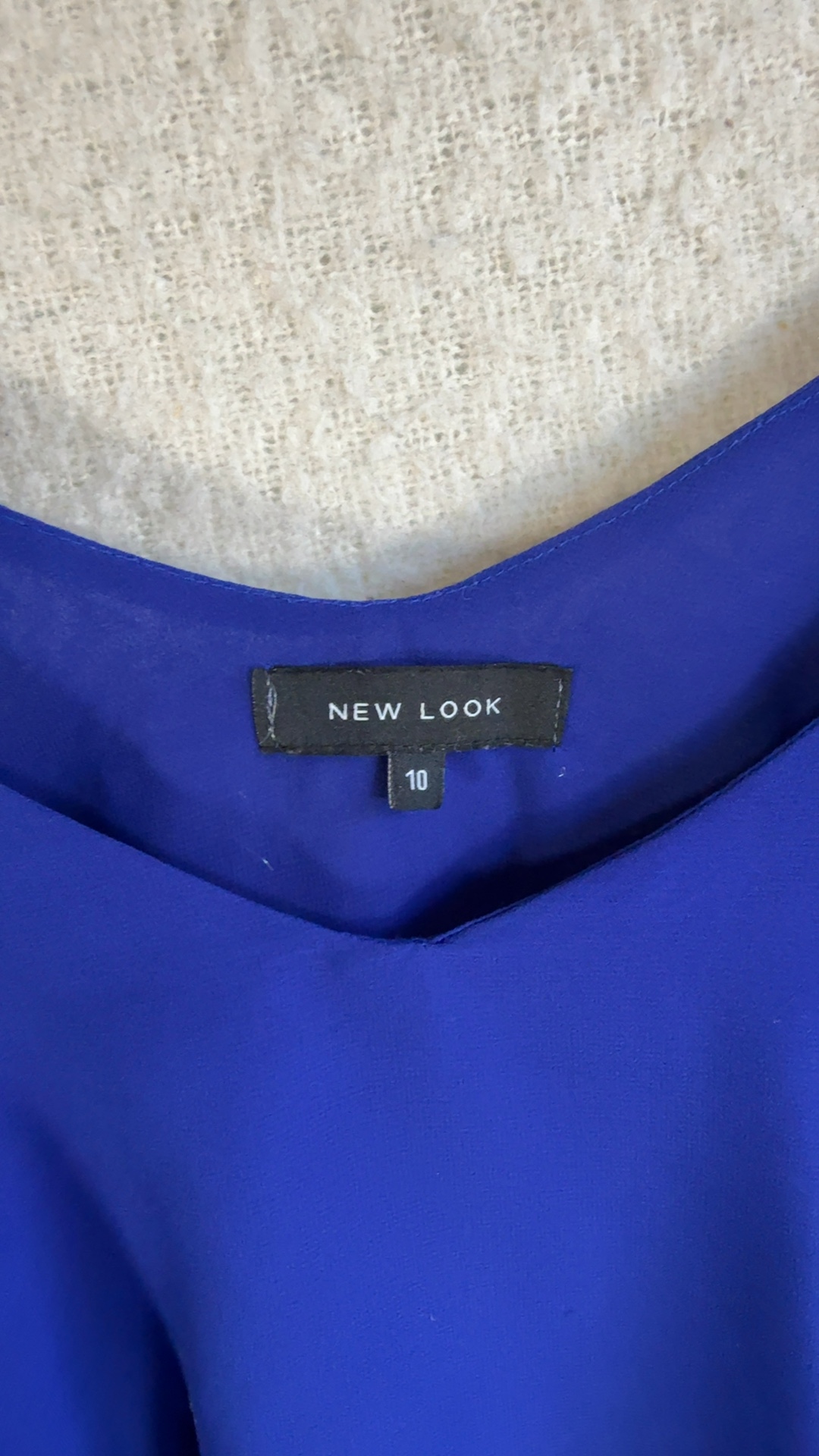 New Look Royal Blue Spaghetti Strap Flowy Crop Top UK 10 Sheer Chiffon image 2