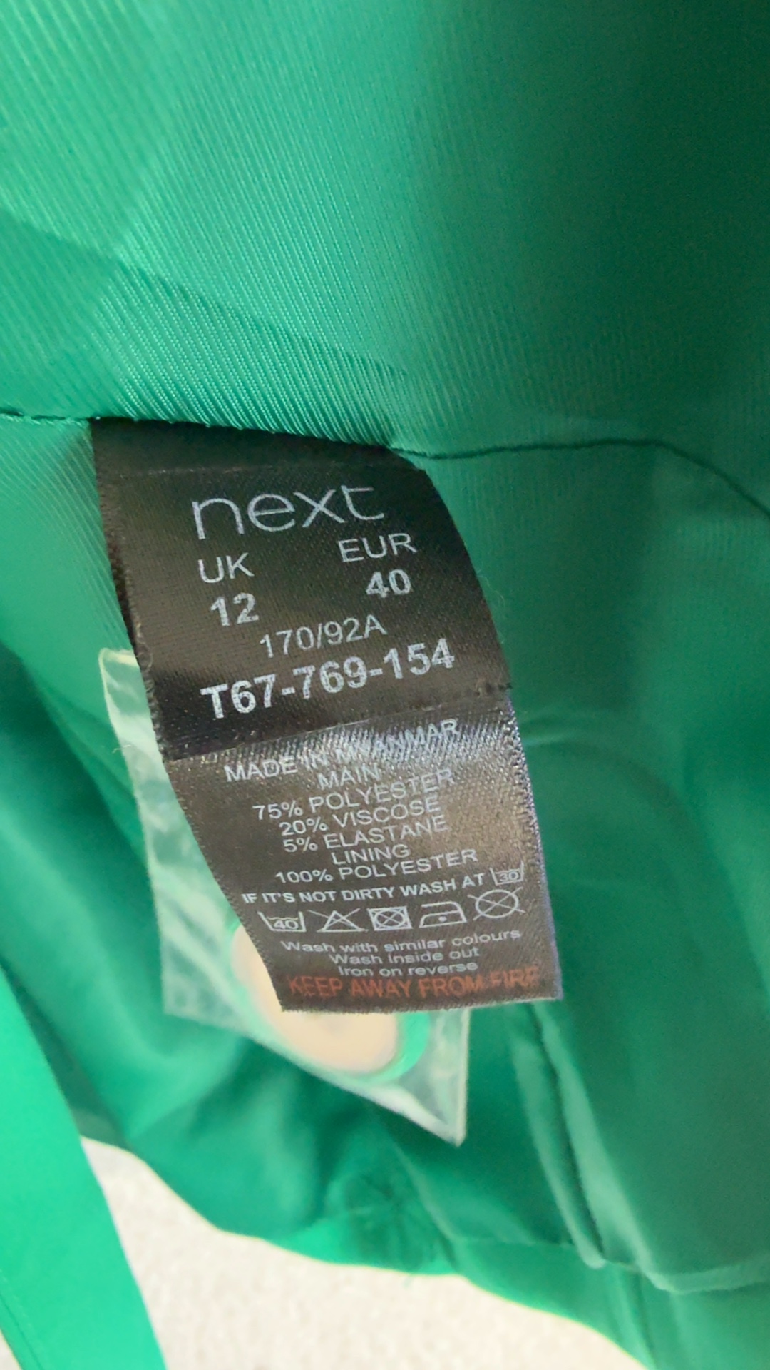Next Green Tailored Blazer Jacket UK 12 Stylish Formal Office Wear image 6