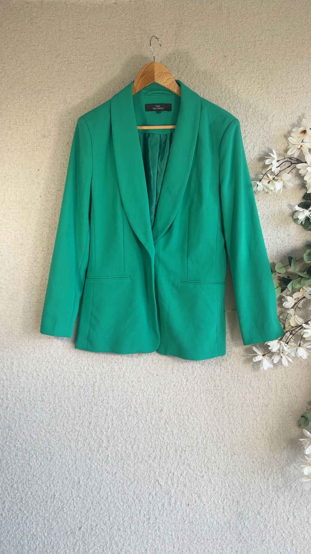 Next Green Tailored Blazer Jacket UK 12 Stylish Formal Office Wear
