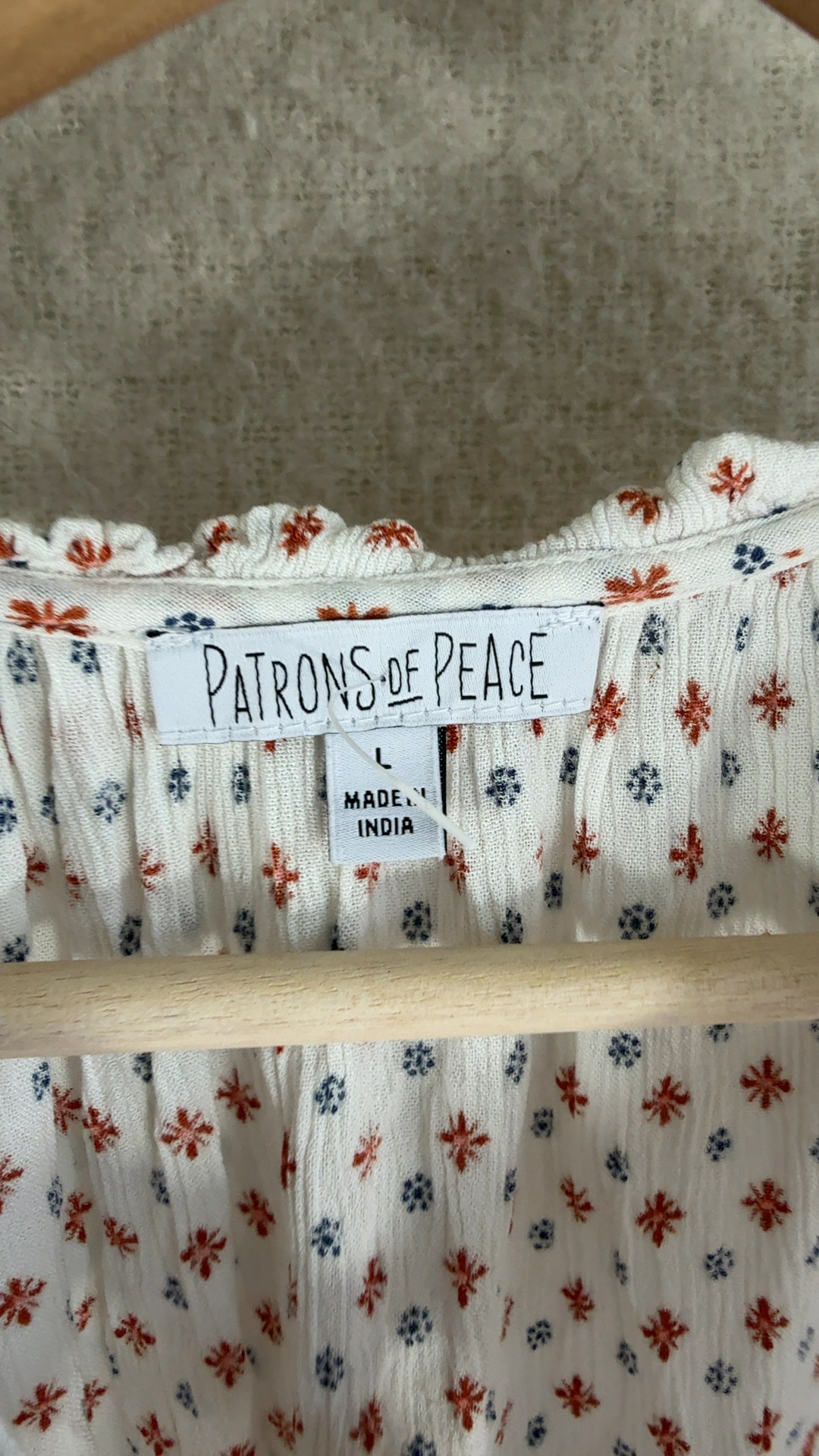 Patrons of Peace Floral Print Sleeveless Top UK Large Rayon Boho Style image 3