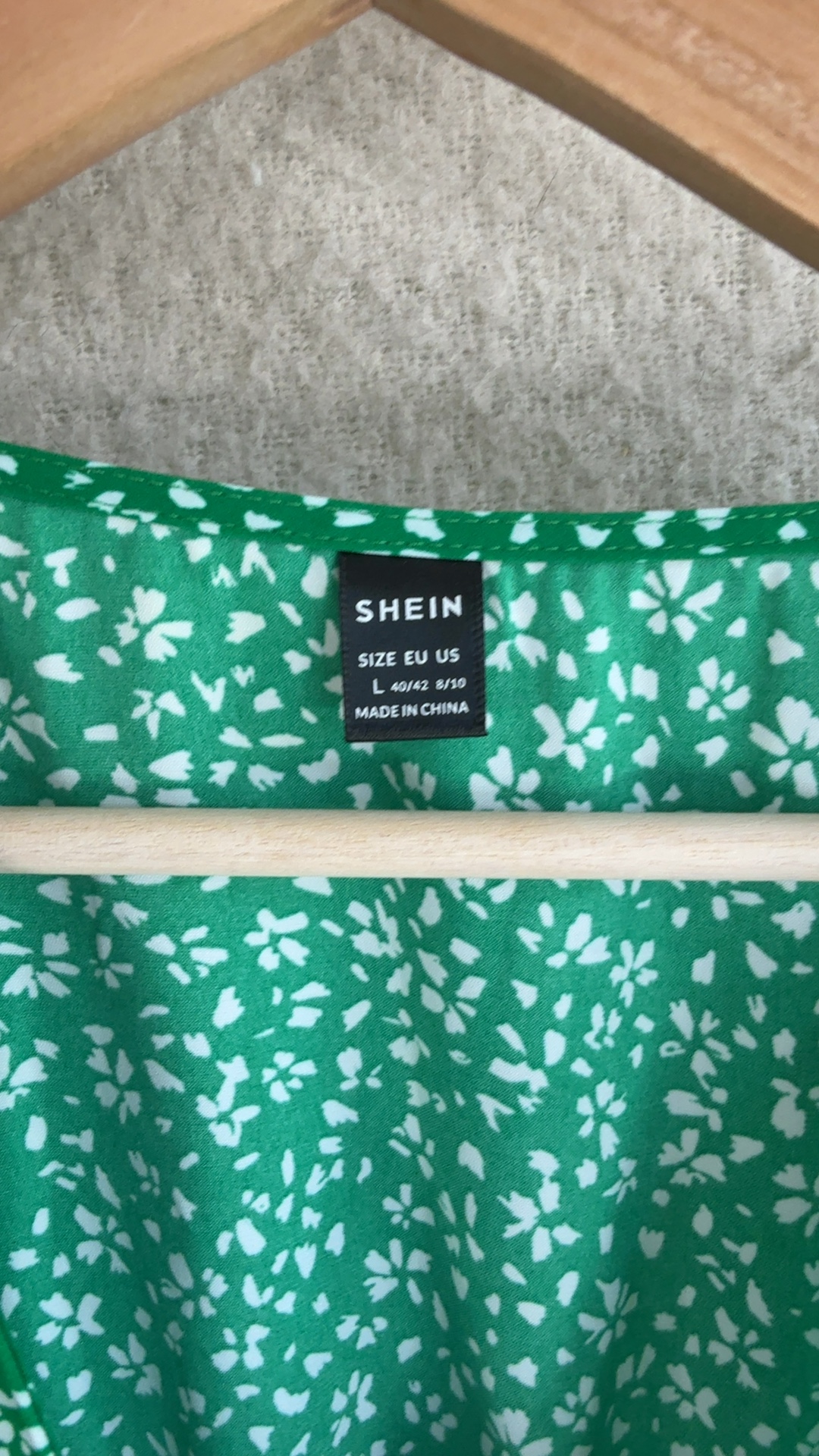 Shein Green & White Floral Print Peplum Waist Blouse UK Large Summer Top image 3