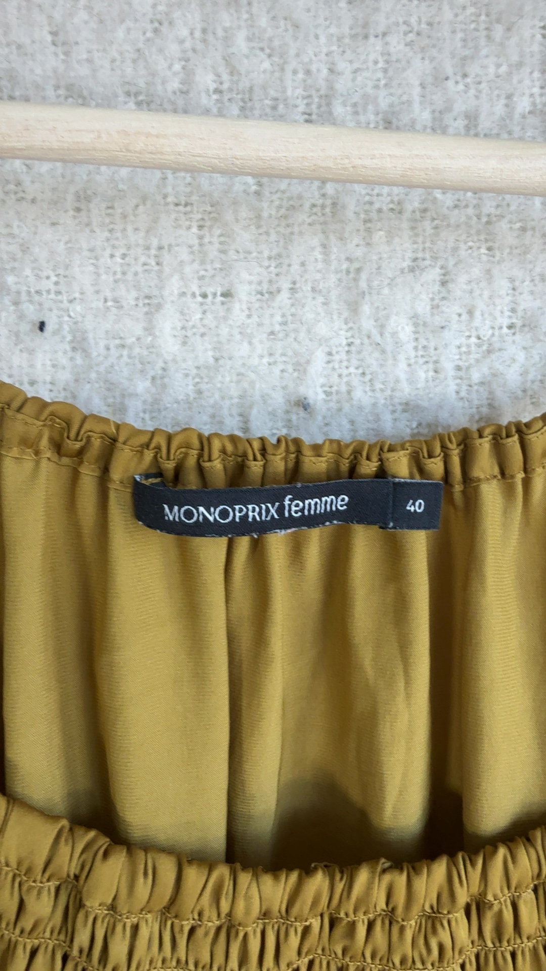 Monoprix Femme Mustard Yellow Cami Top UK 12 Relaxed Fit Summer Casual image 2