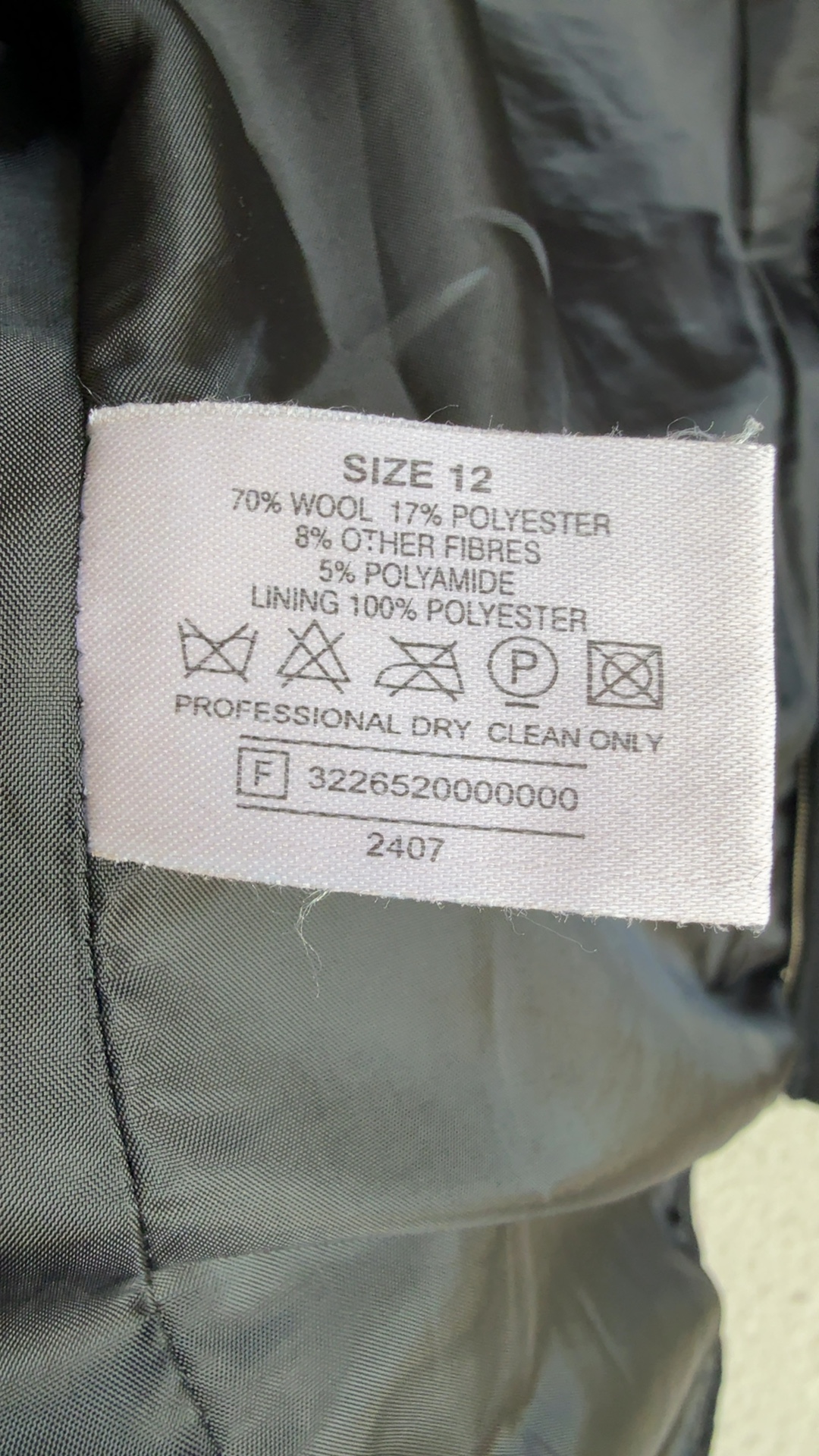 Amaranto Black Wool Blend Jacket Size 12 Classic Zip Coat Stylish Outerwear image 5
