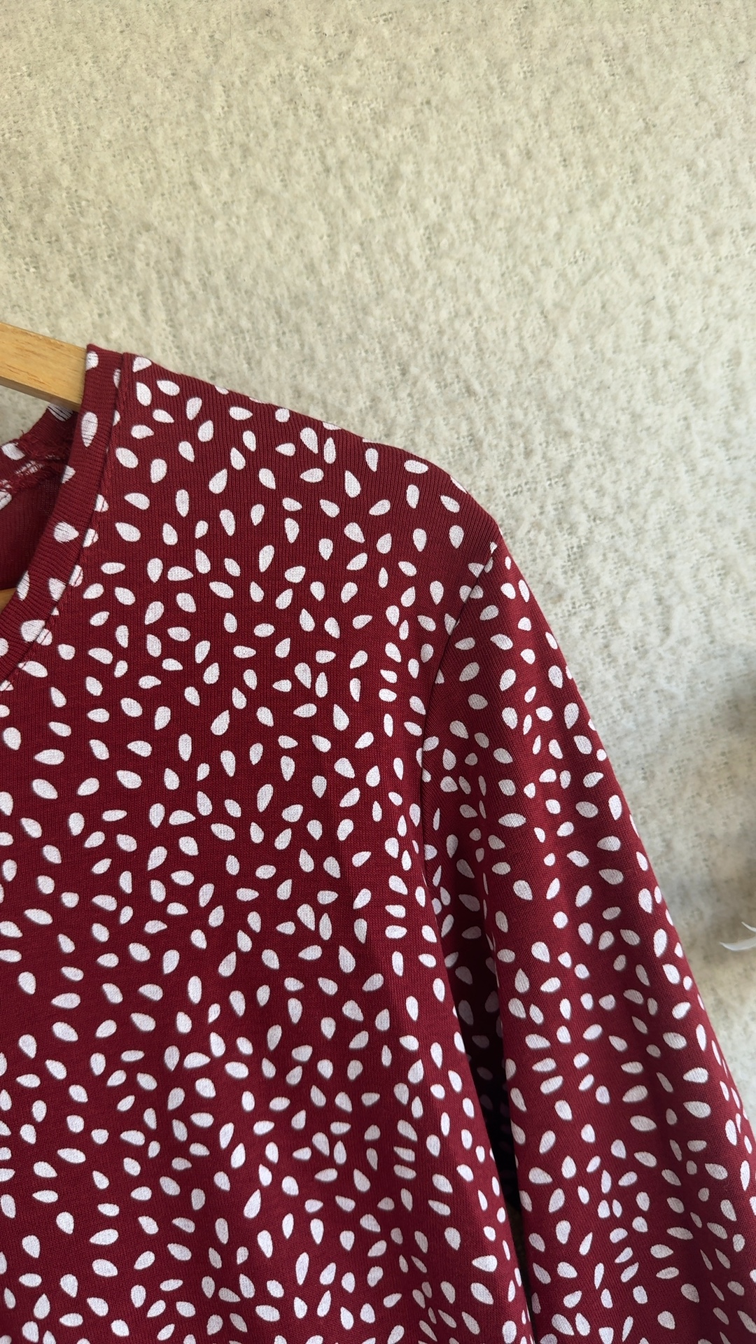 Cotton Traders Rusty Red & White Print Long Sleeve Top UK 16 Relaxed Fit image 3