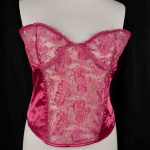 PrettyLittleThing Bustier Corset Top Pink Lace & Satin UK XXXL Pre-Owned