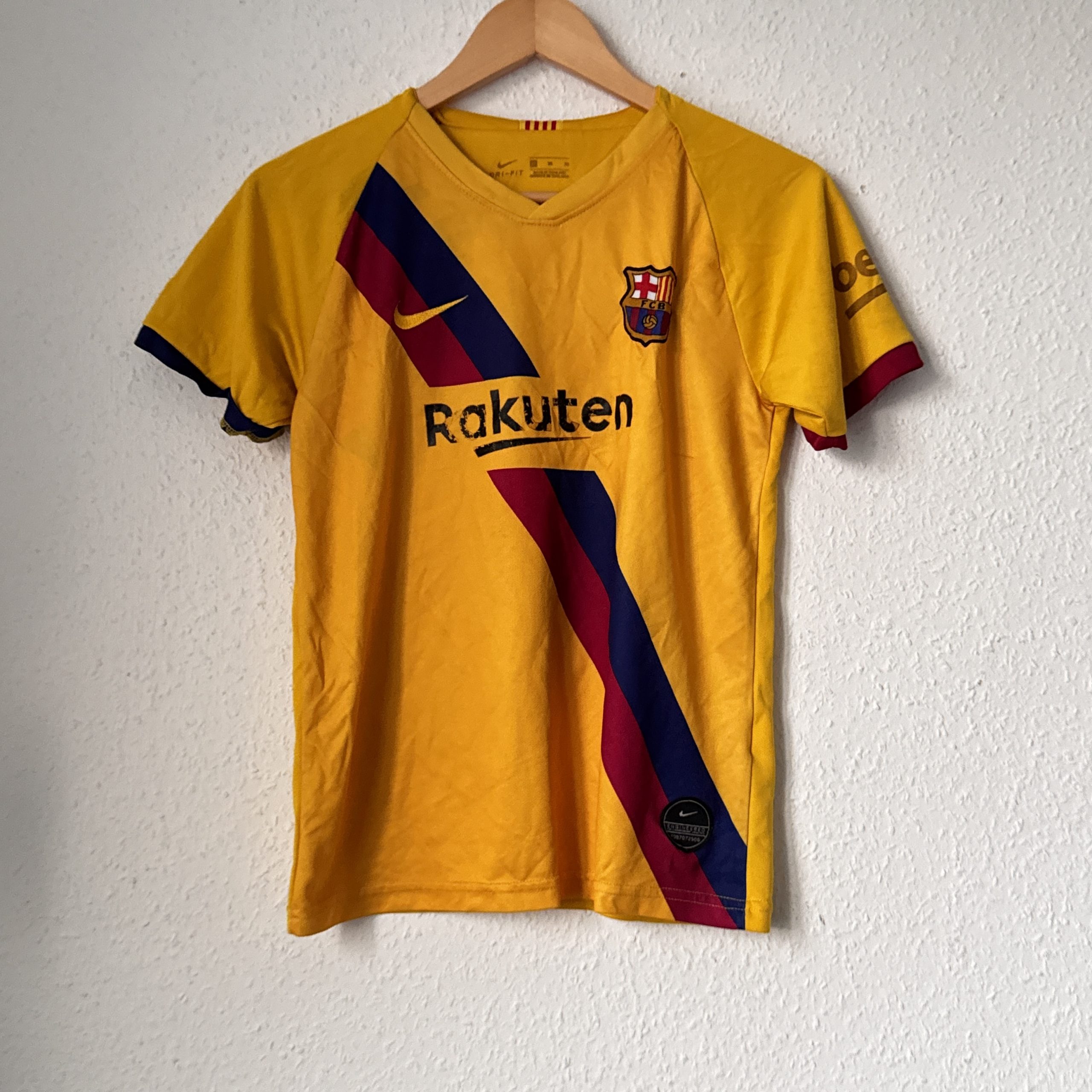 Nike Yellow FC Barcelona Football Shirt Adult M Scuffed Logo 2370 image 2
