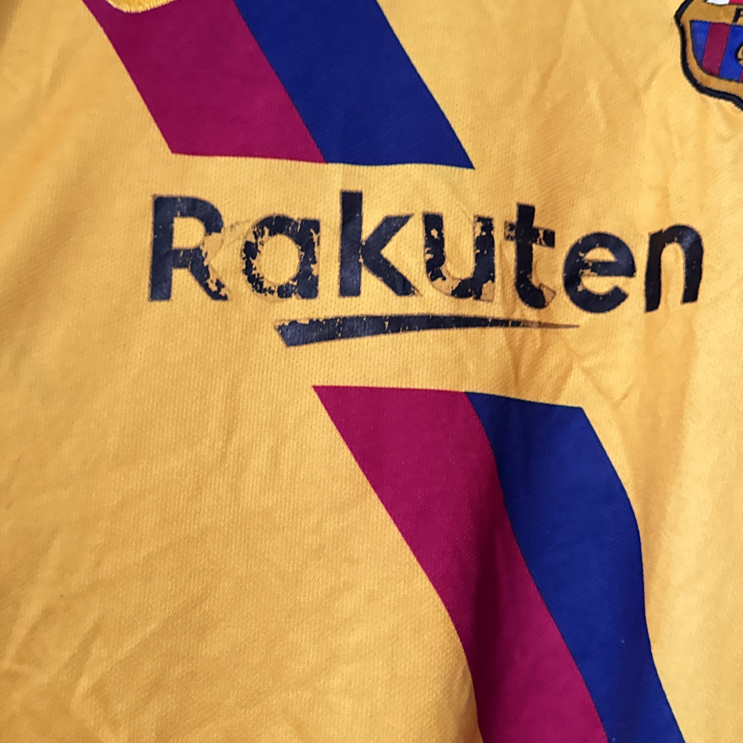 Nike Yellow FC Barcelona Football Shirt Adult M Scuffed Logo 2370 image 4