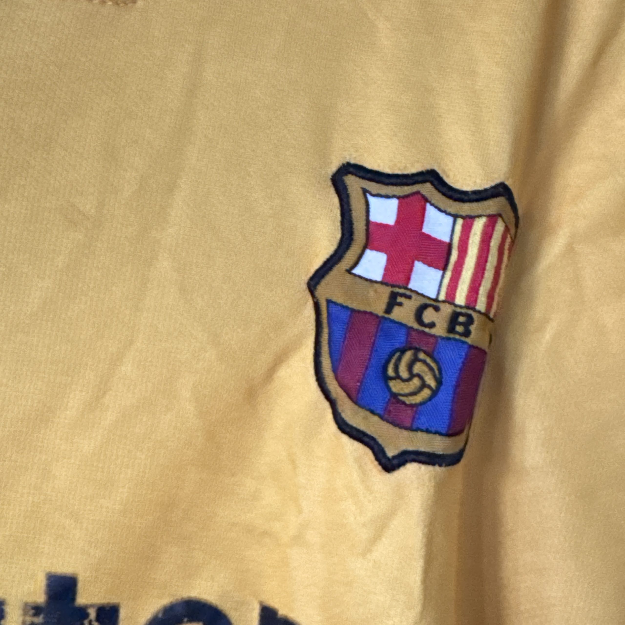 Nike Yellow FC Barcelona Football Shirt Adult M Scuffed Logo 2370 image 5