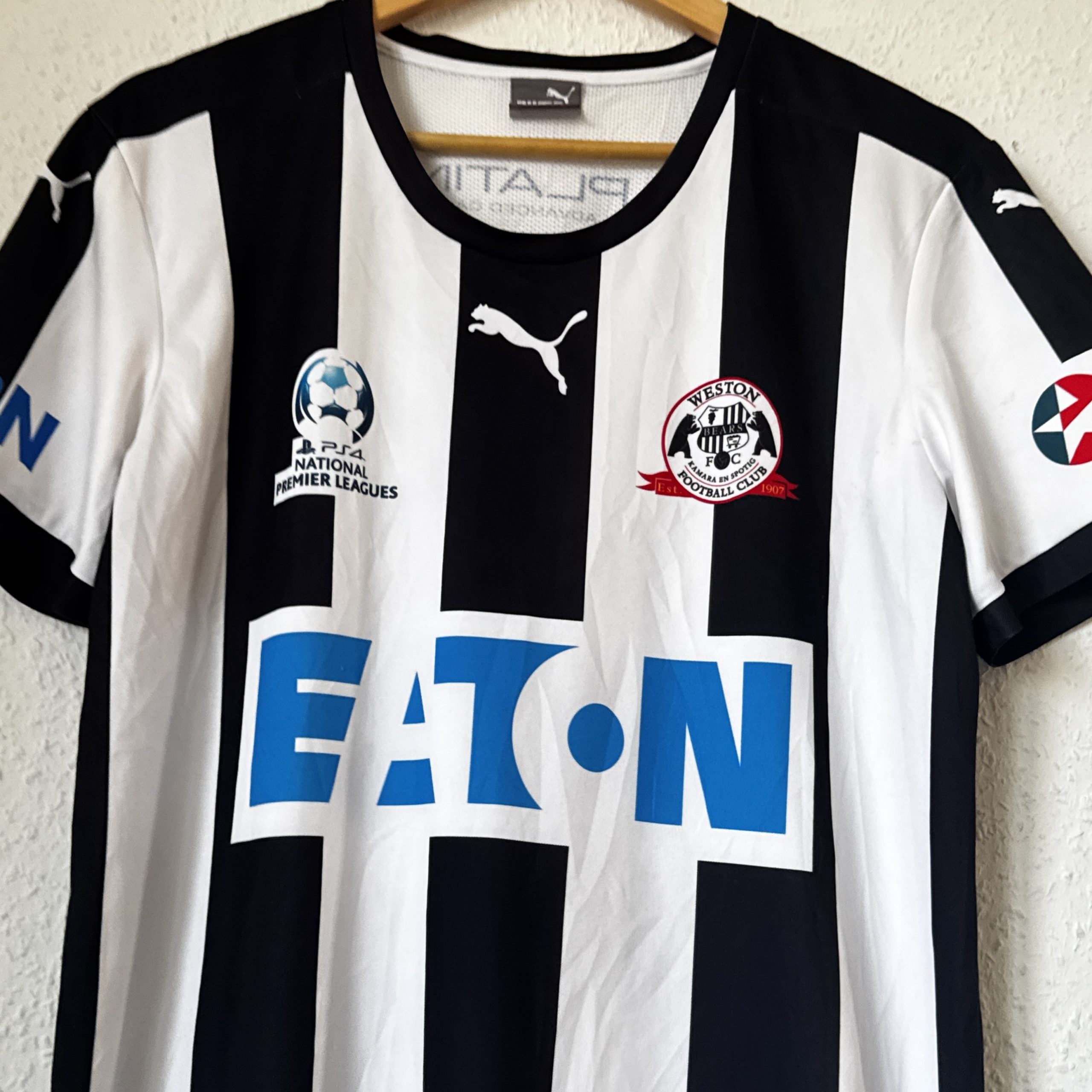 Puma Black & White Weston Bears Football Club Jersey Medium 1971 image 3