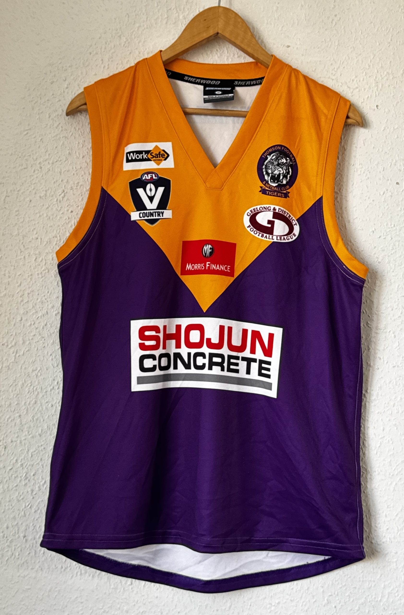 Sherwood Purple & Orange Football Singlet XL Club Logo 1932