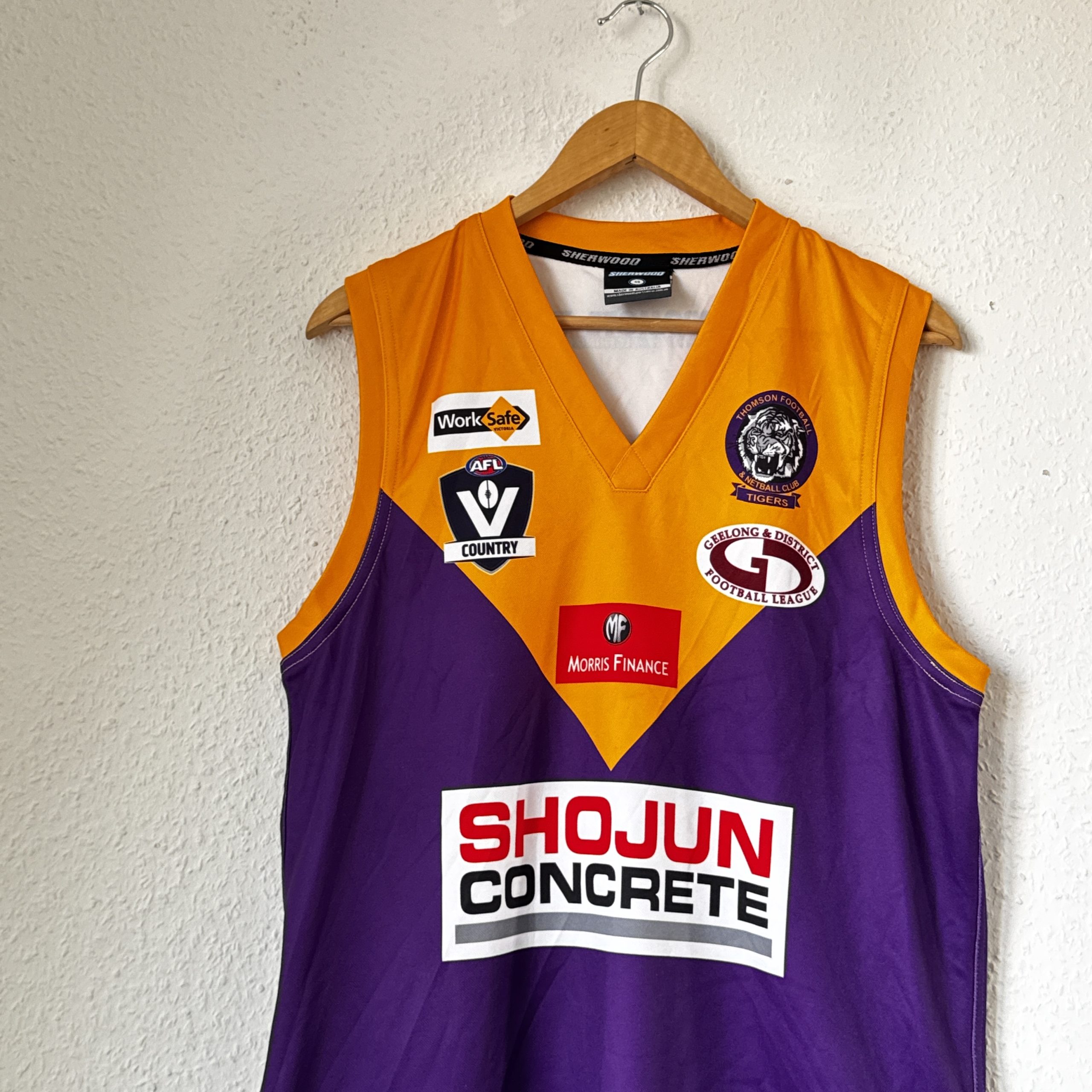 Sherwood Purple & Orange Football Singlet XL Club Logo 1932 image 3