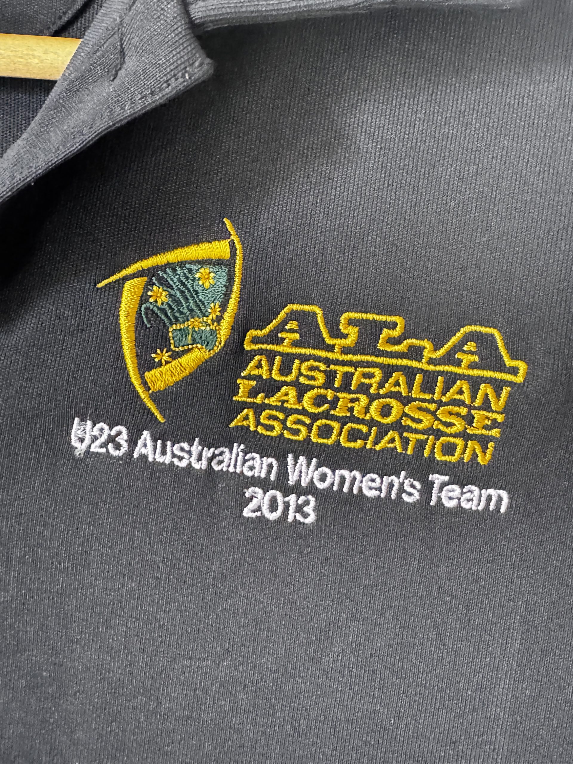 Under Armour Black Australian Lacrosse Association Polo Shirt Semi-Fitted M 784 image 3